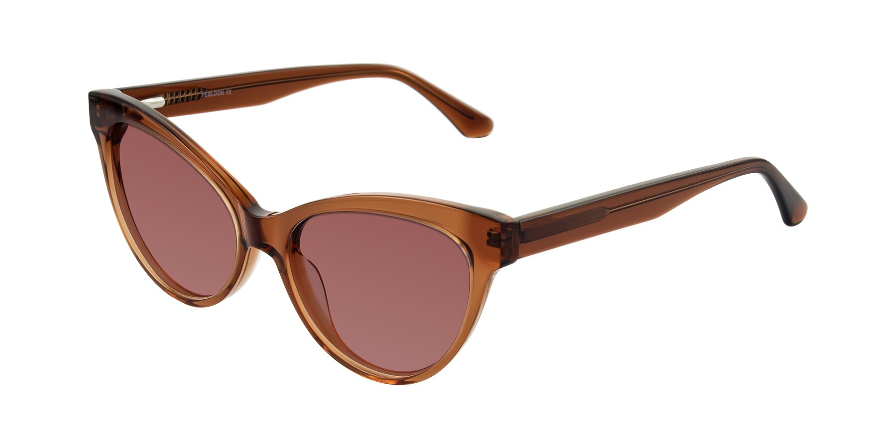 Angle of Carrick in Brown with Garnet Tinted Lenses