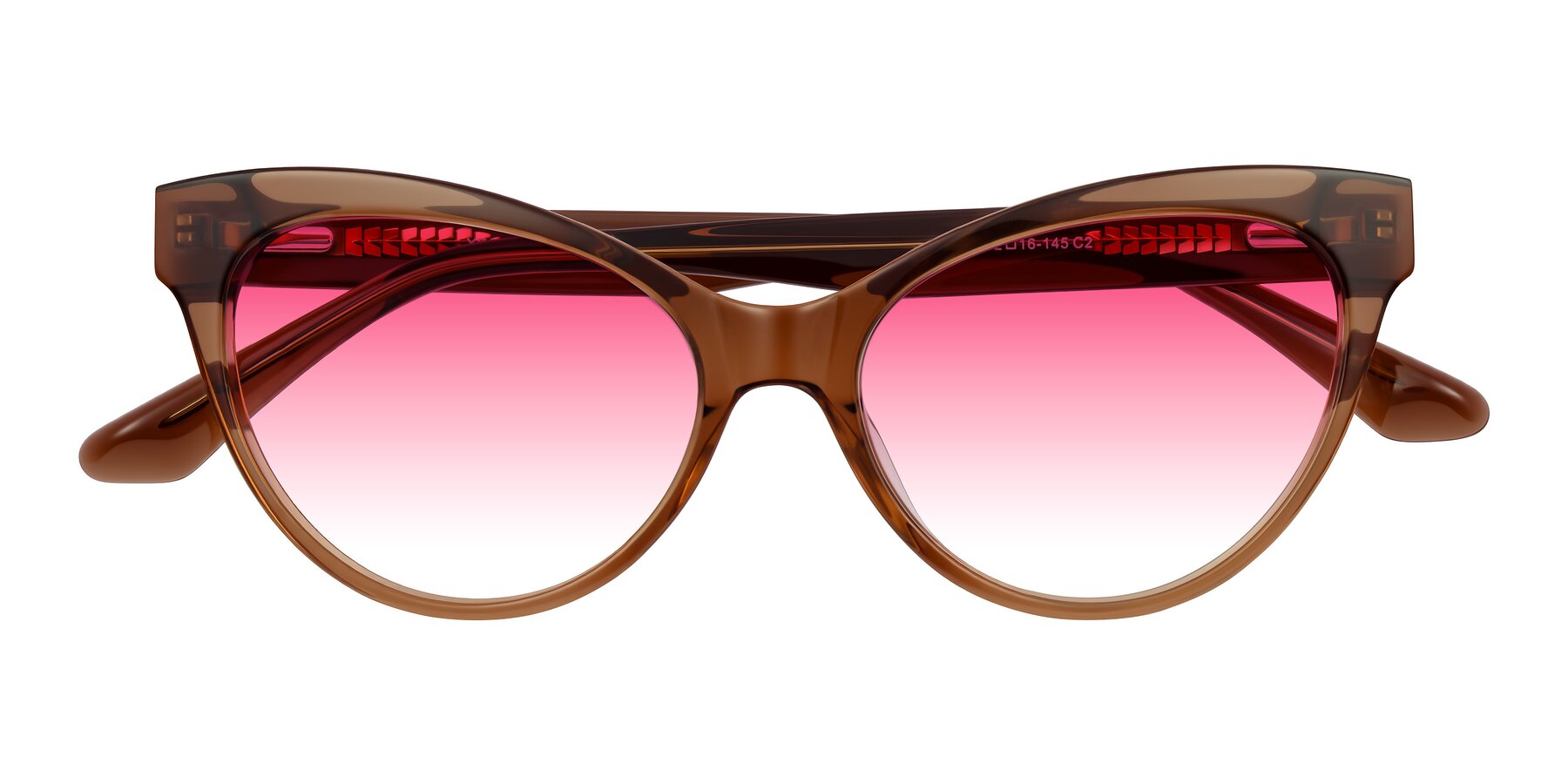 Folded Front of Carrick in Brown with Pink Gradient Lenses