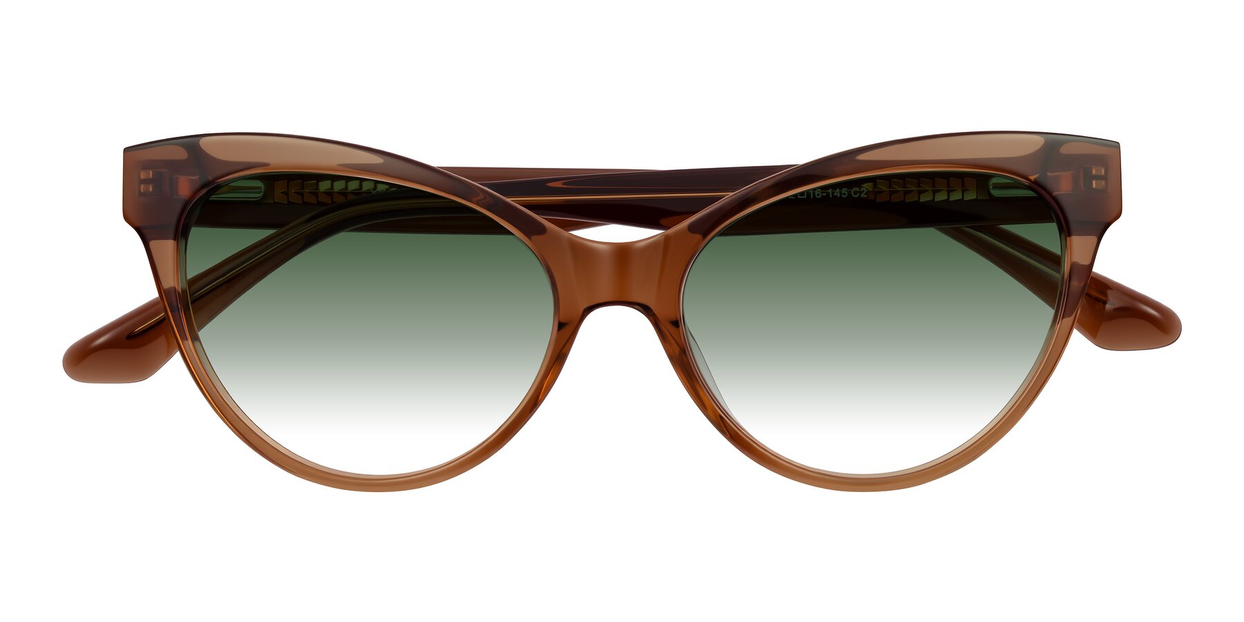 Folded Front of Carrick in Brown with Green Gradient Lenses