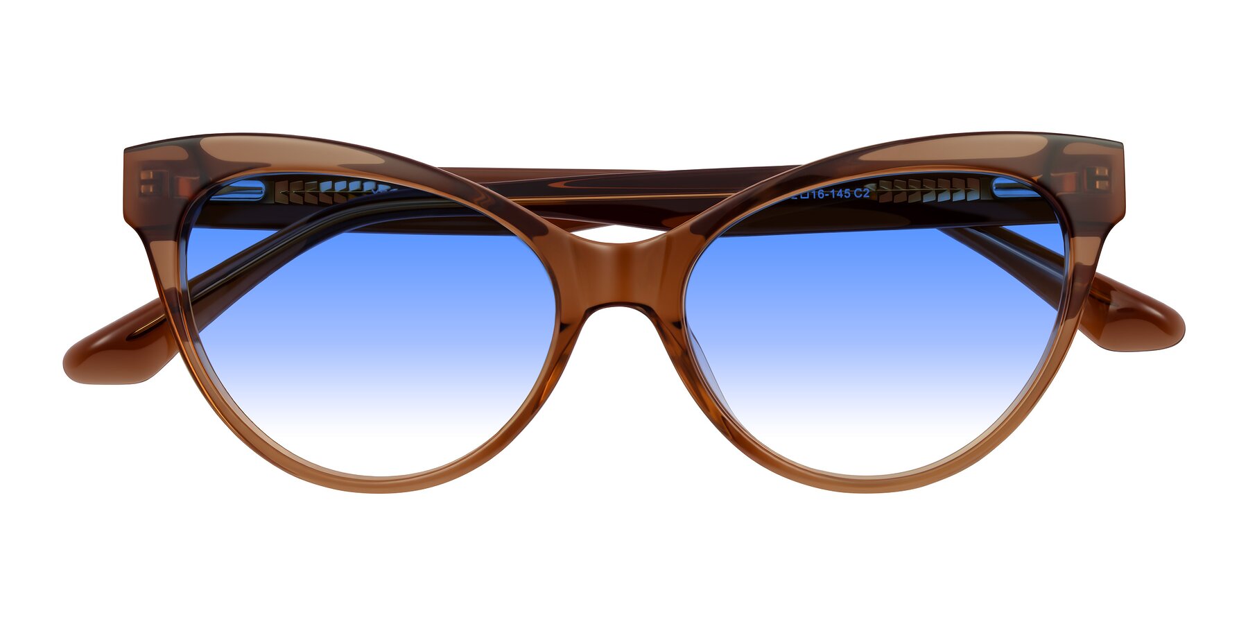 Folded Front of Carrick in Brown with Blue Gradient Lenses