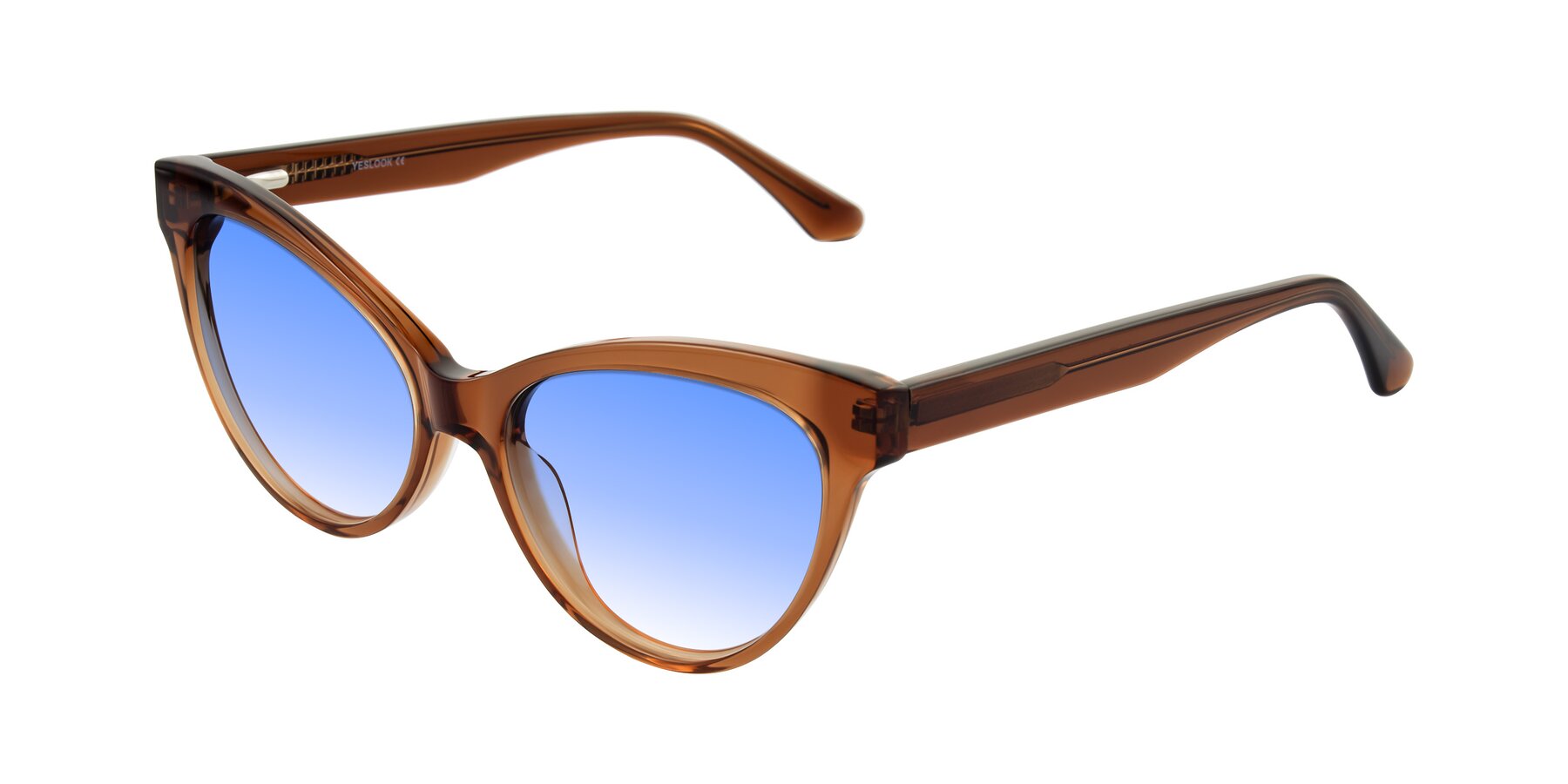Angle of Carrick in Brown with Blue Gradient Lenses