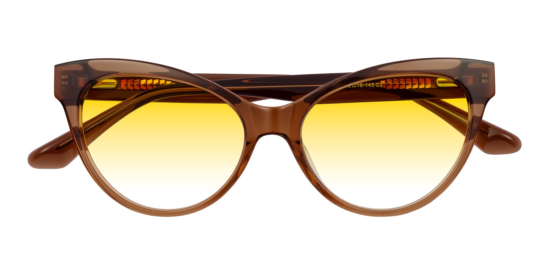 Folded Front of Carrick in Brown with Yellow Gradient Lenses