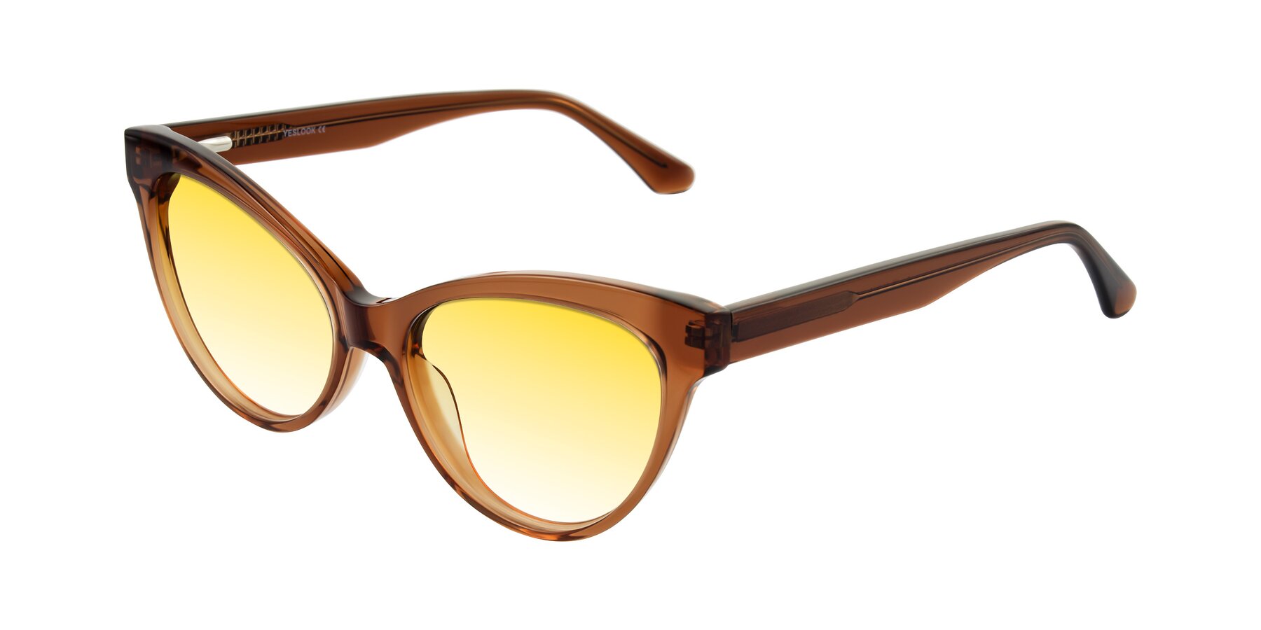 Angle of Carrick in Brown with Yellow Gradient Lenses
