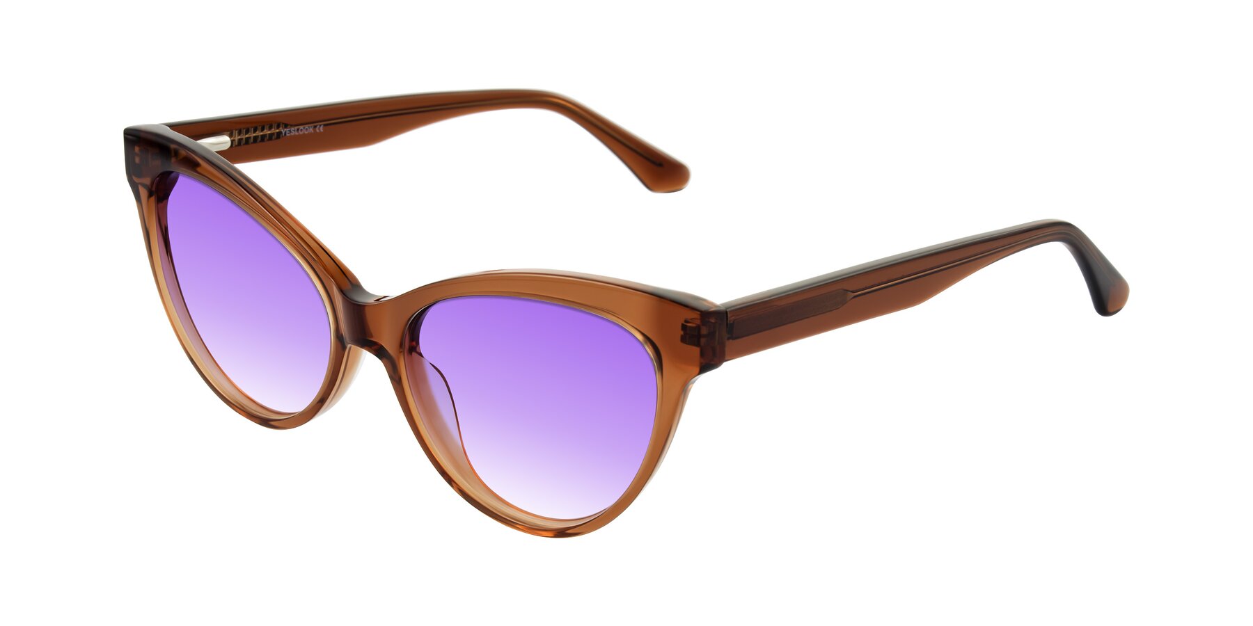 Angle of Carrick in Brown with Purple Gradient Lenses