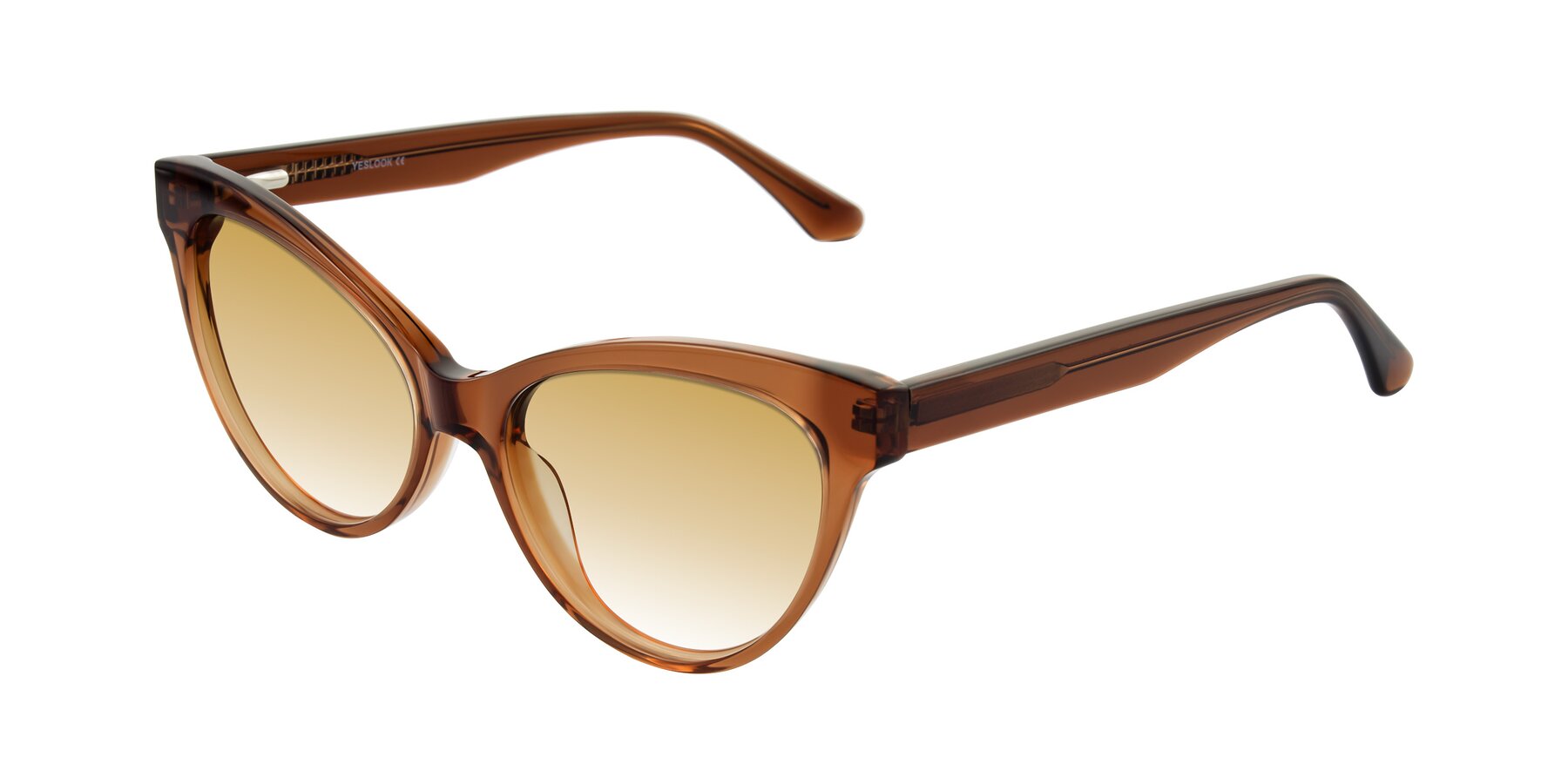 Angle of Carrick in Brown with Champagne Gradient Lenses