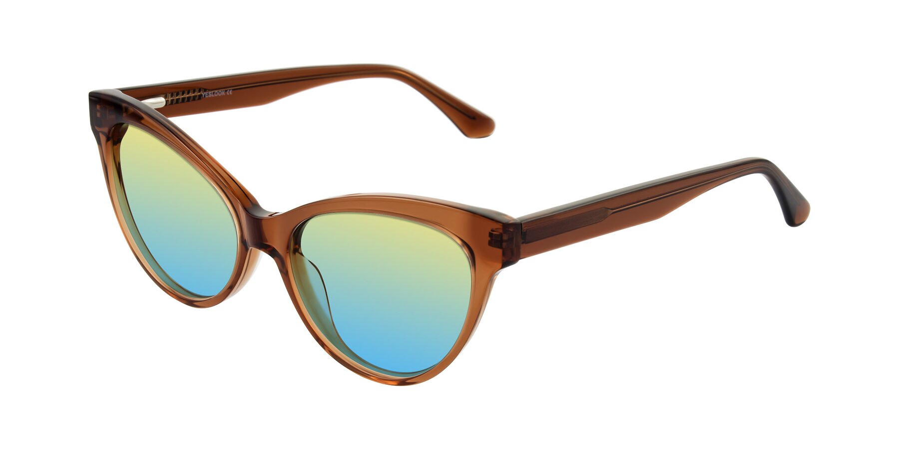 Angle of Carrick in Brown with Yellow / Blue Gradient Lenses