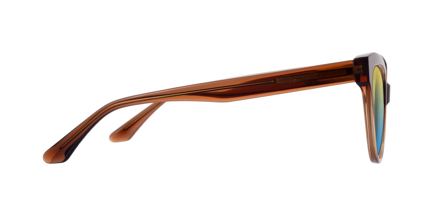 Side of Carrick in Brown with Yellow / Blue Gradient Lenses