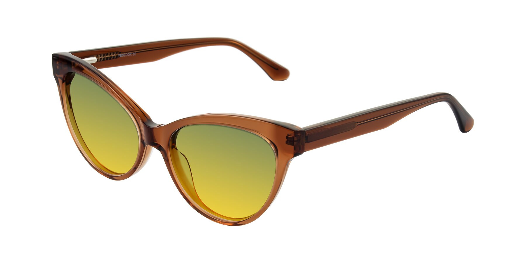 Angle of Carrick in Brown with Green / Yellow Gradient Lenses
