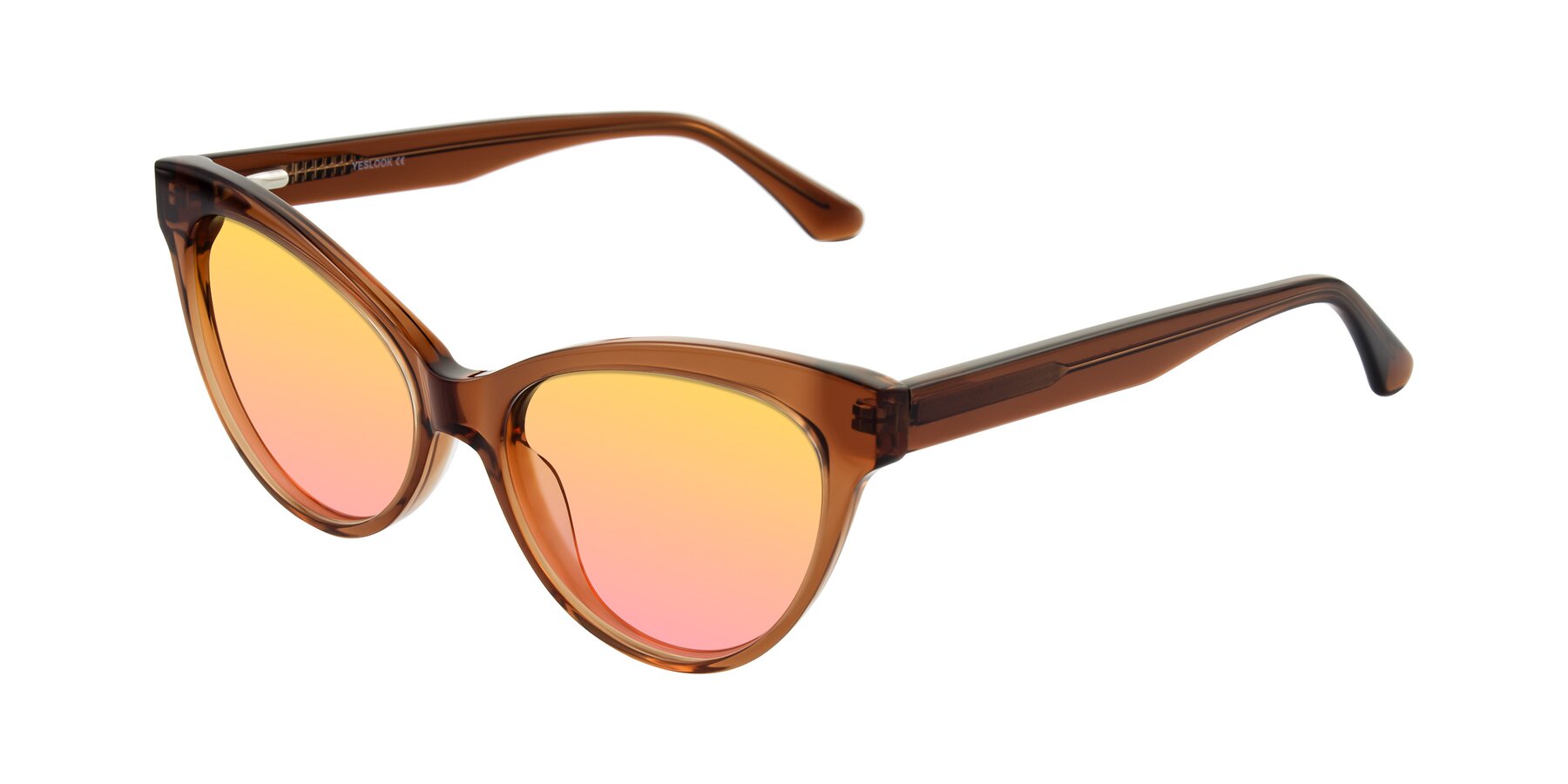 Angle of Carrick in Brown with Yellow / Pink Gradient Lenses