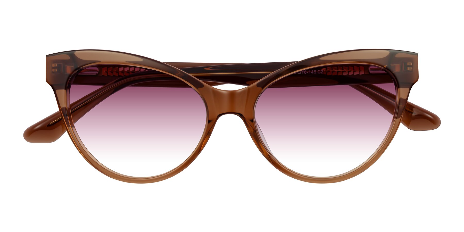 Folded Front of Carrick in Brown with Wine Gradient Lenses