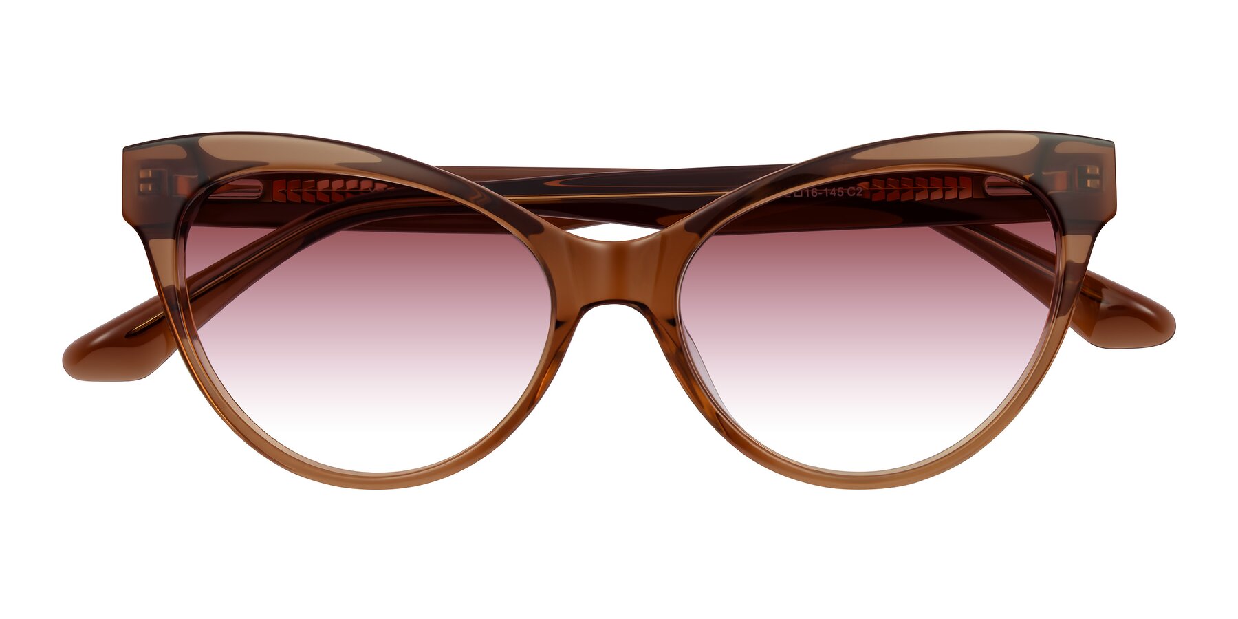 Folded Front of Carrick in Brown with Garnet Gradient Lenses