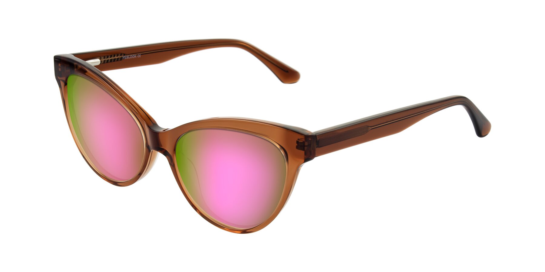 Angle of Carrick in Brown with Pink Mirrored Lenses