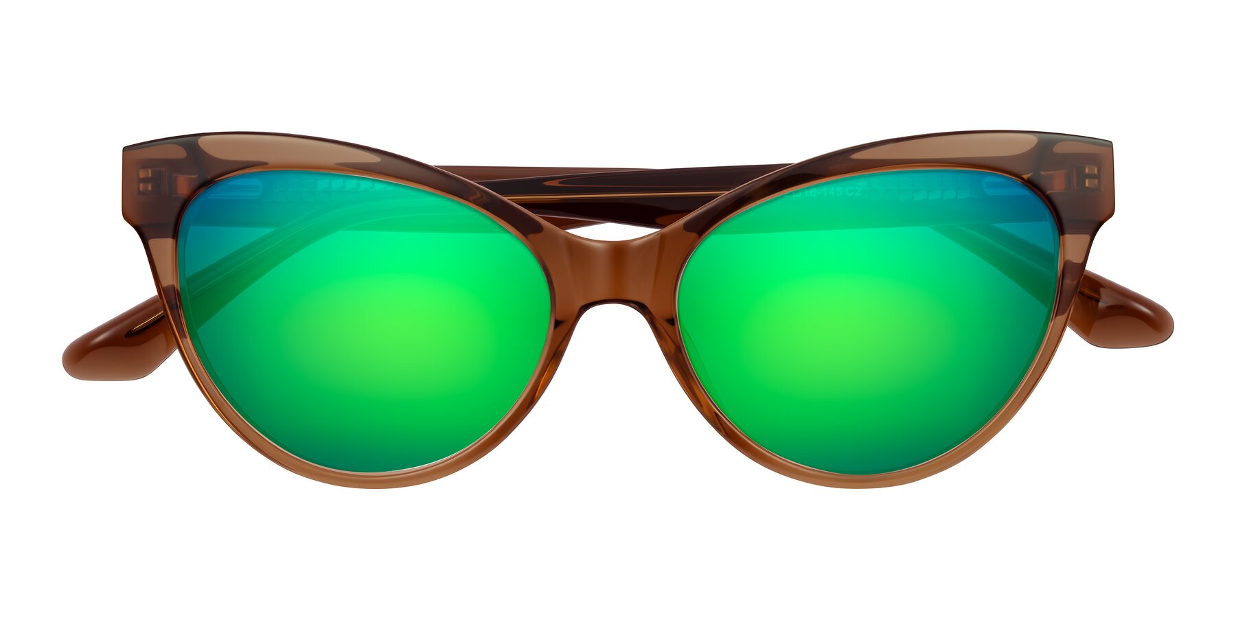 Folded Front of Carrick in Brown with Green Mirrored Lenses
