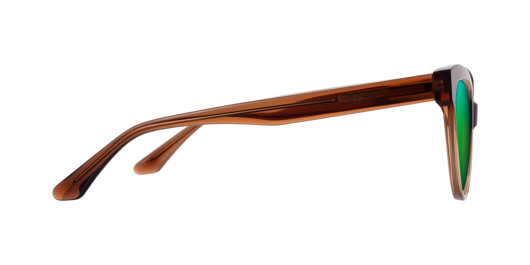 Side of Carrick in Brown with Green Mirrored Lenses