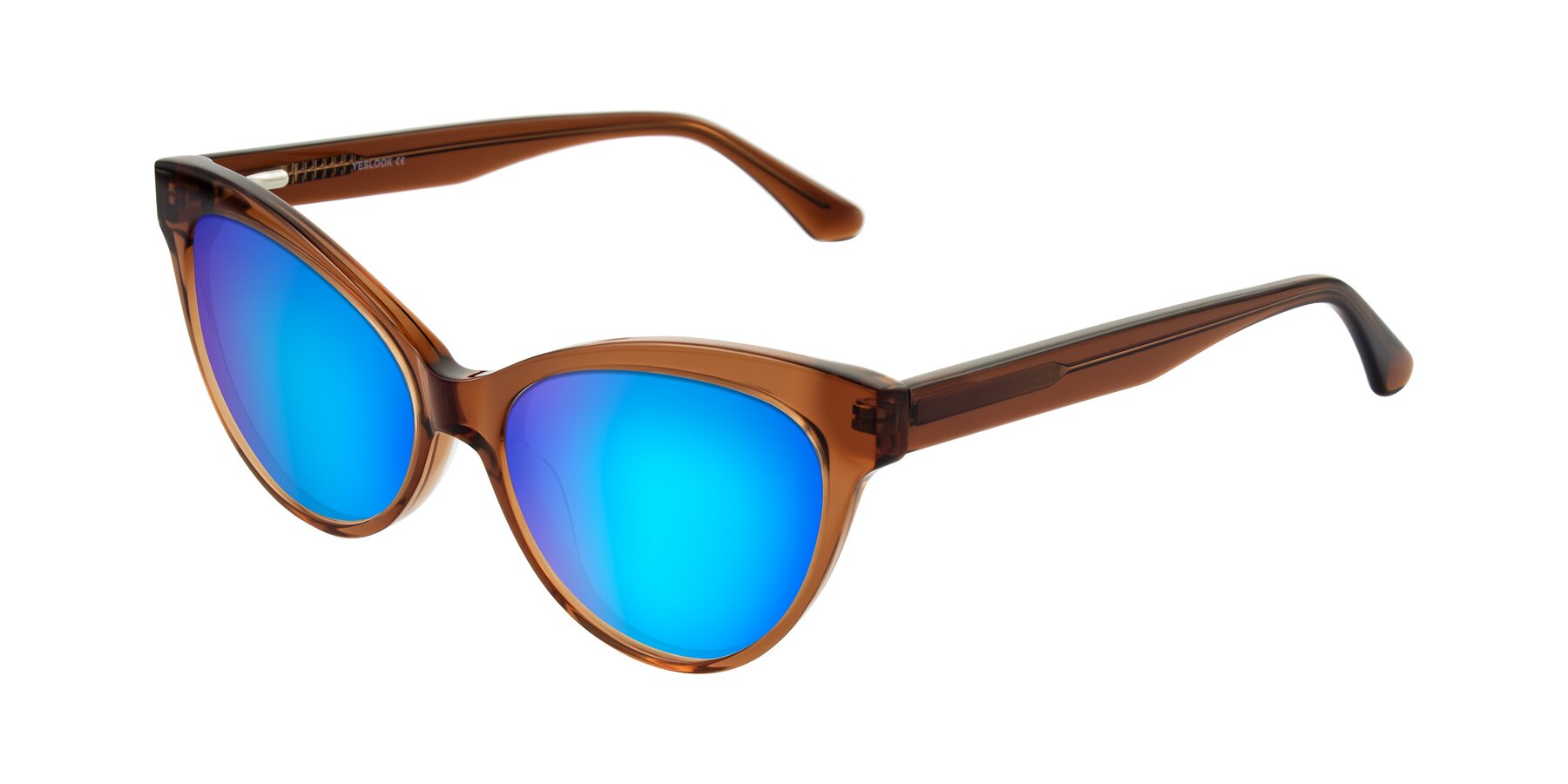 Angle of Carrick in Brown with Blue Mirrored Lenses