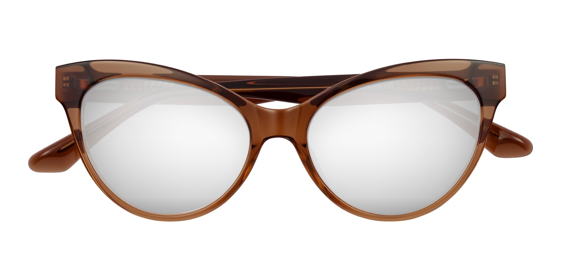 Folded Front of Carrick in Brown with Silver Mirrored Lenses