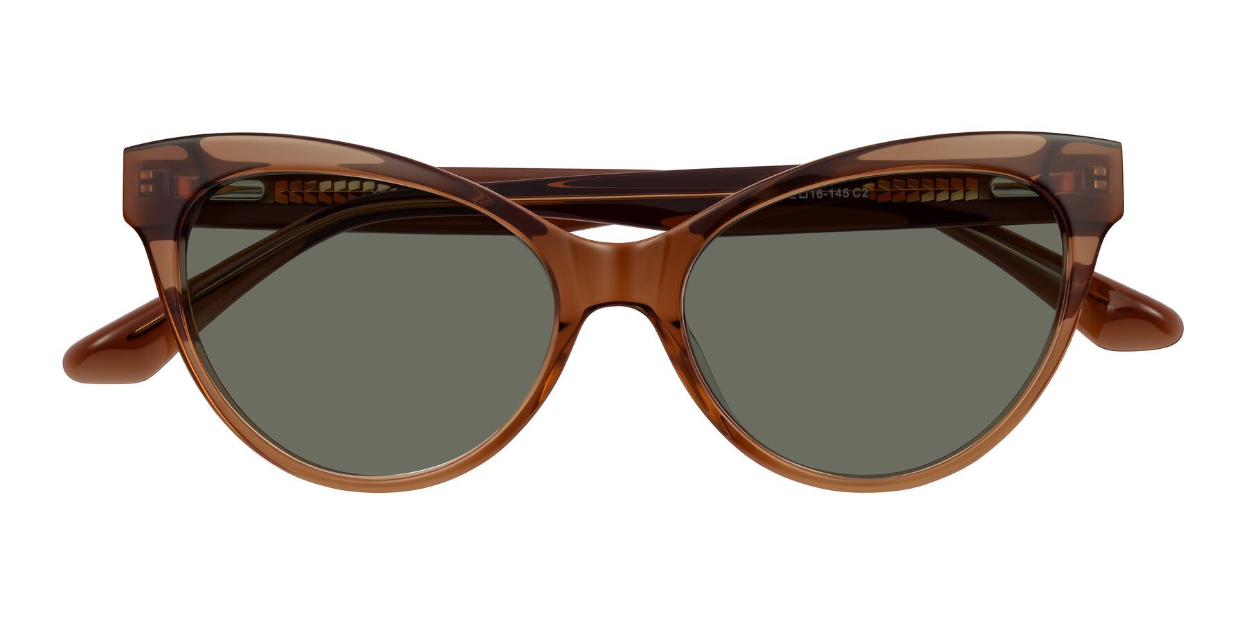 Folded Front of Carrick in Brown with Gray Polarized Lenses