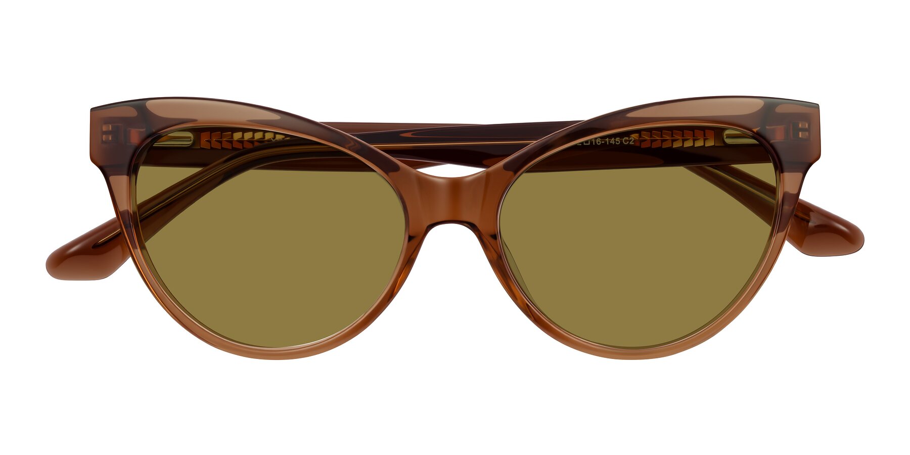 Folded Front of Carrick in Brown with Brown Polarized Lenses