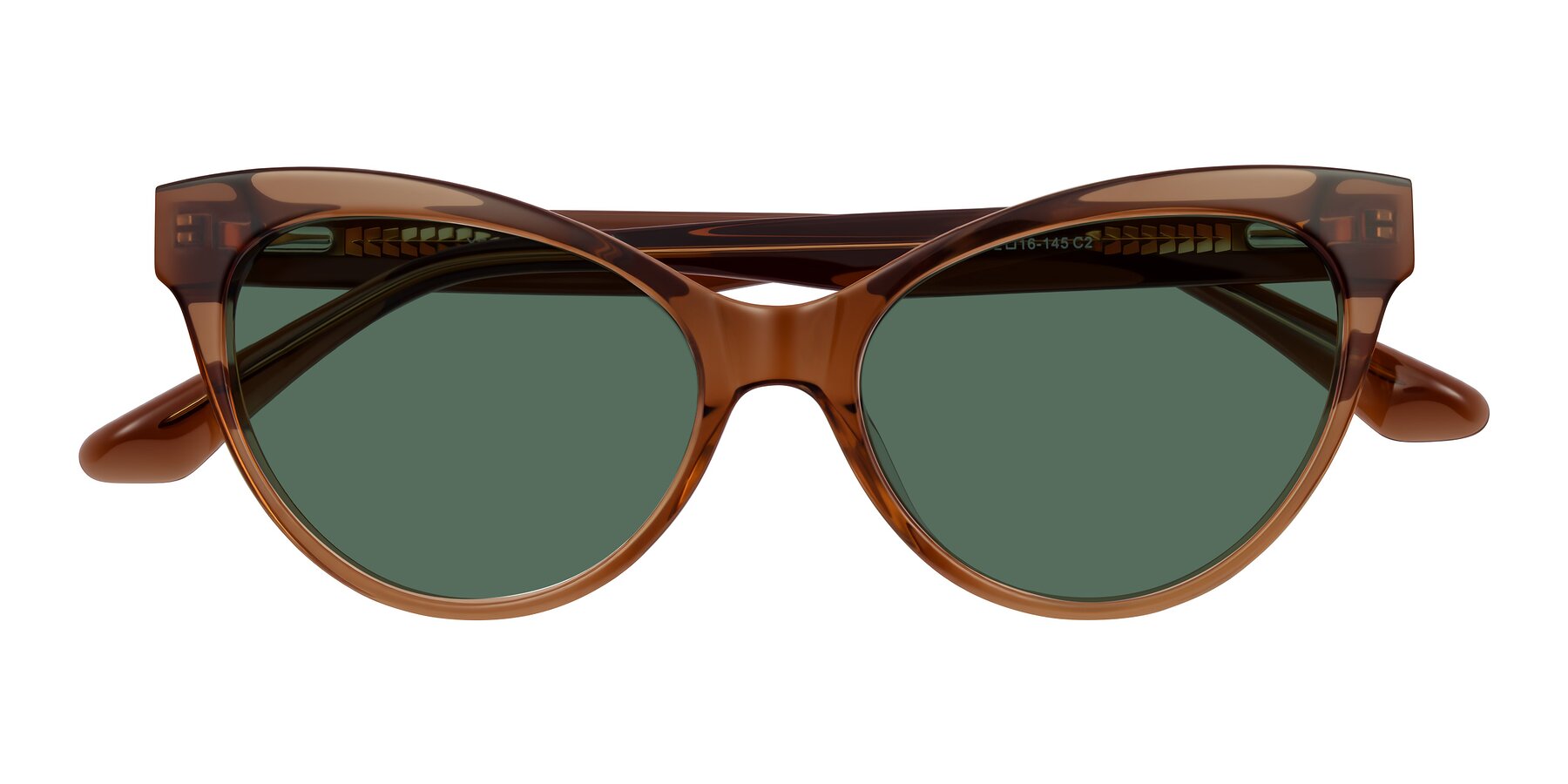 Folded Front of Carrick in Brown with Green Polarized Lenses