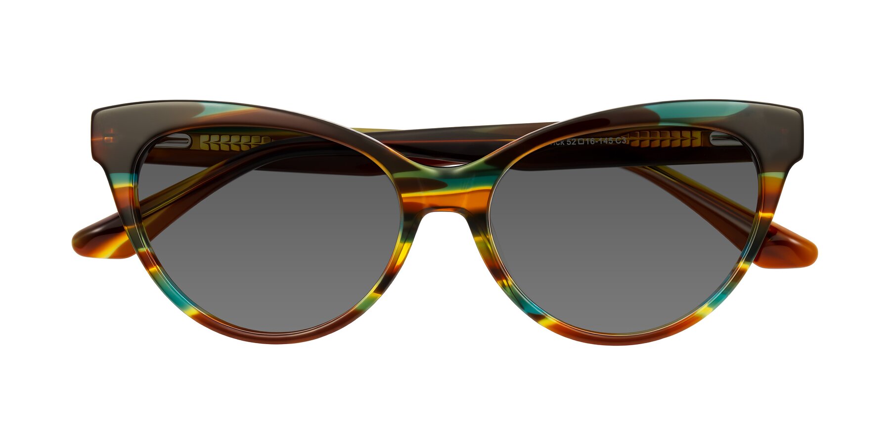 Folded Front of Carrick in Forest Tortoise with Medium Gray Tinted Lenses
