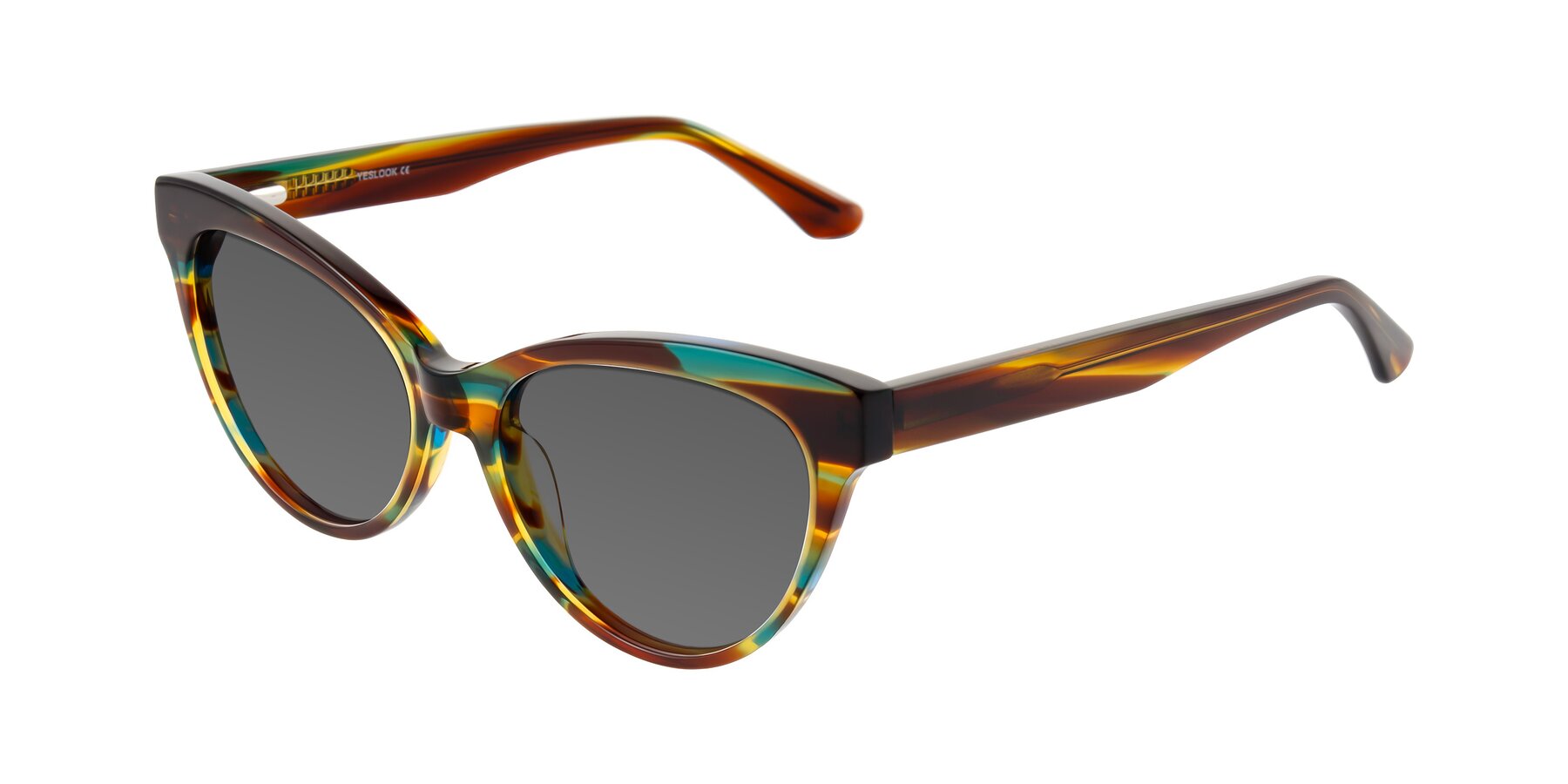 Angle of Carrick in Forest Tortoise with Medium Gray Tinted Lenses