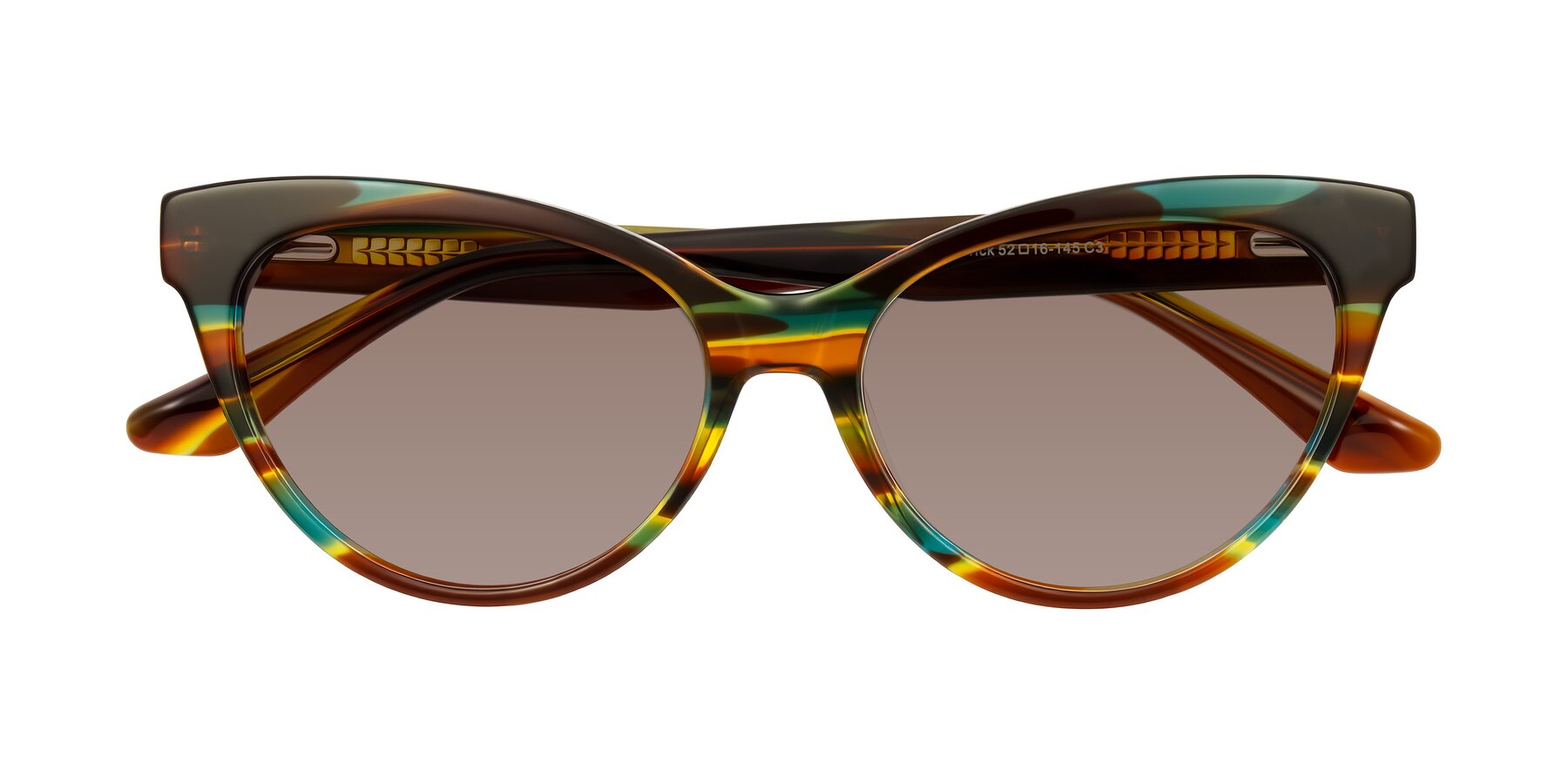 Folded Front of Carrick in Forest Tortoise with Medium Brown Tinted Lenses