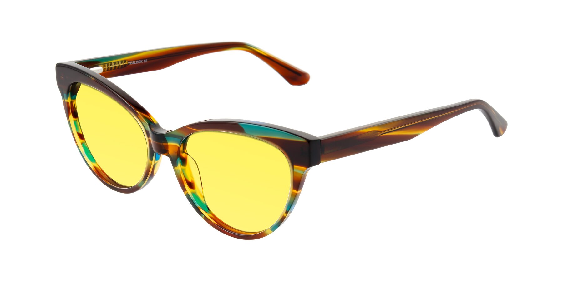 Angle of Carrick in Forest Tortoise with Medium Yellow Tinted Lenses