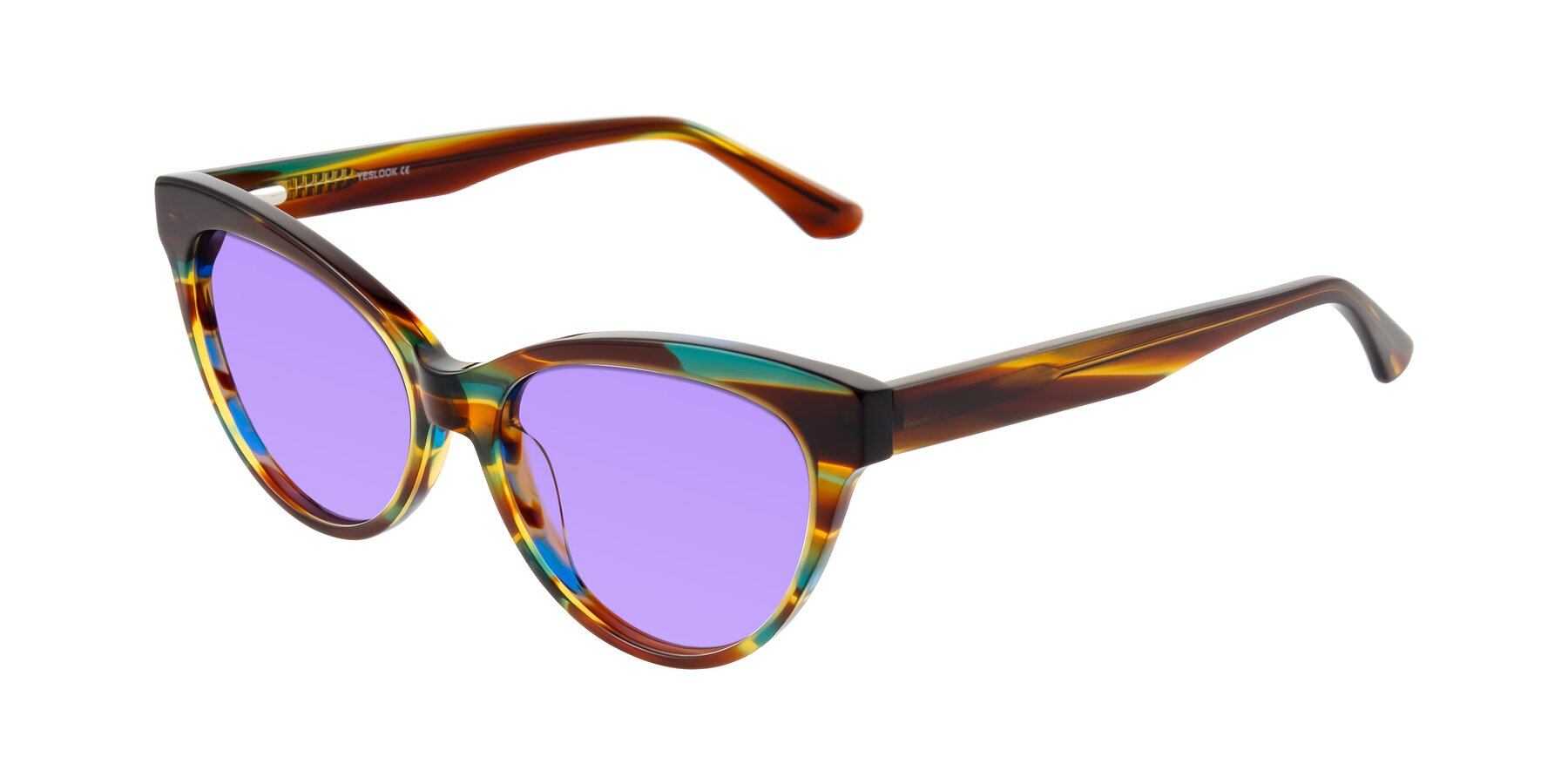 Angle of Carrick in Forest Tortoise with Medium Purple Tinted Lenses