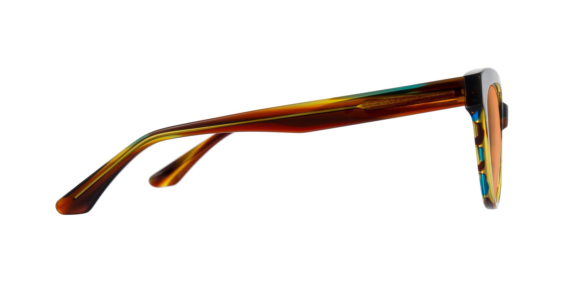 Side of Carrick in Forest Tortoise with Medium Orange Tinted Lenses