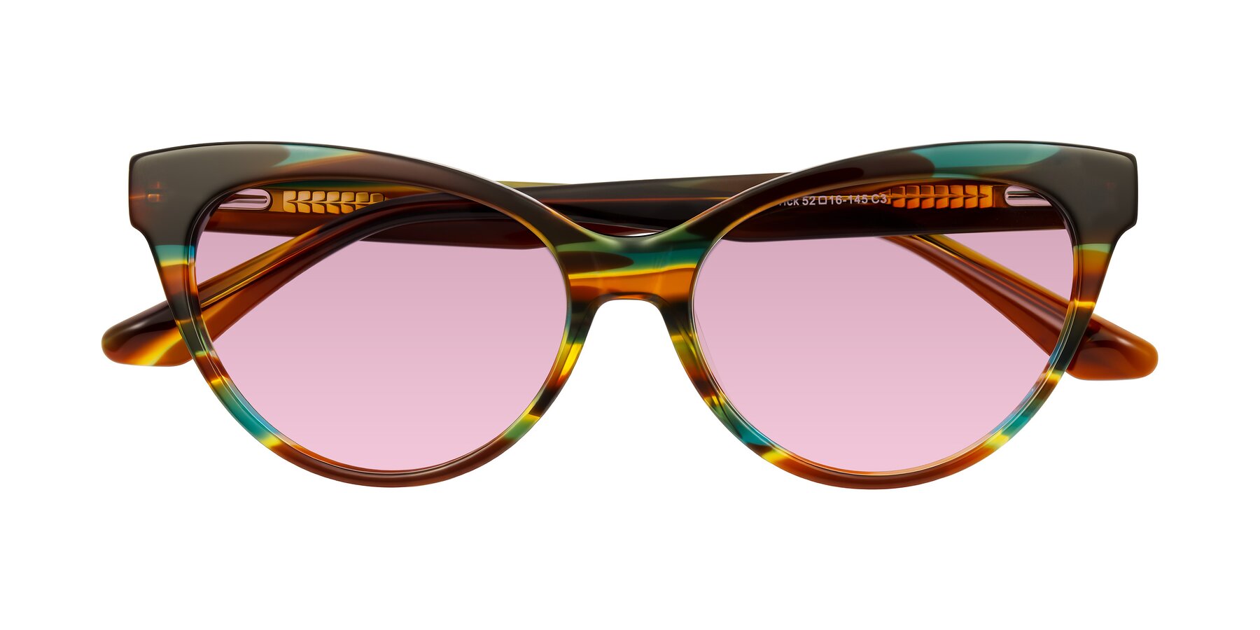 Folded Front of Carrick in Forest Tortoise with Light Wine Tinted Lenses