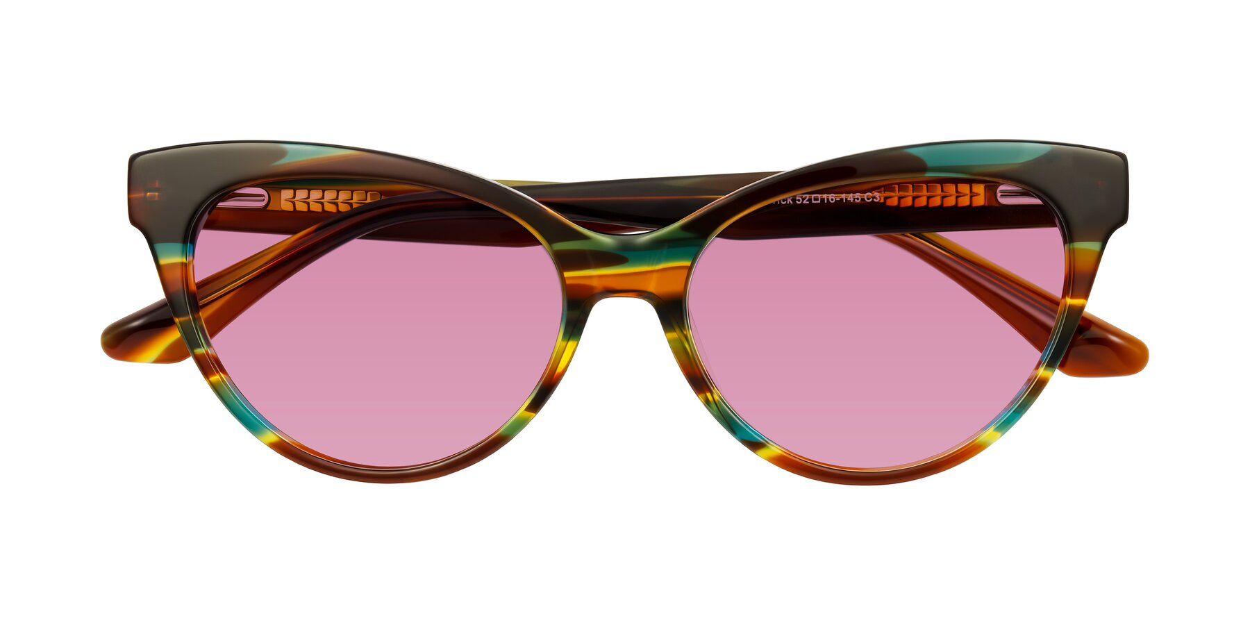 Folded Front of Carrick in Forest Tortoise with Medium Wine Tinted Lenses