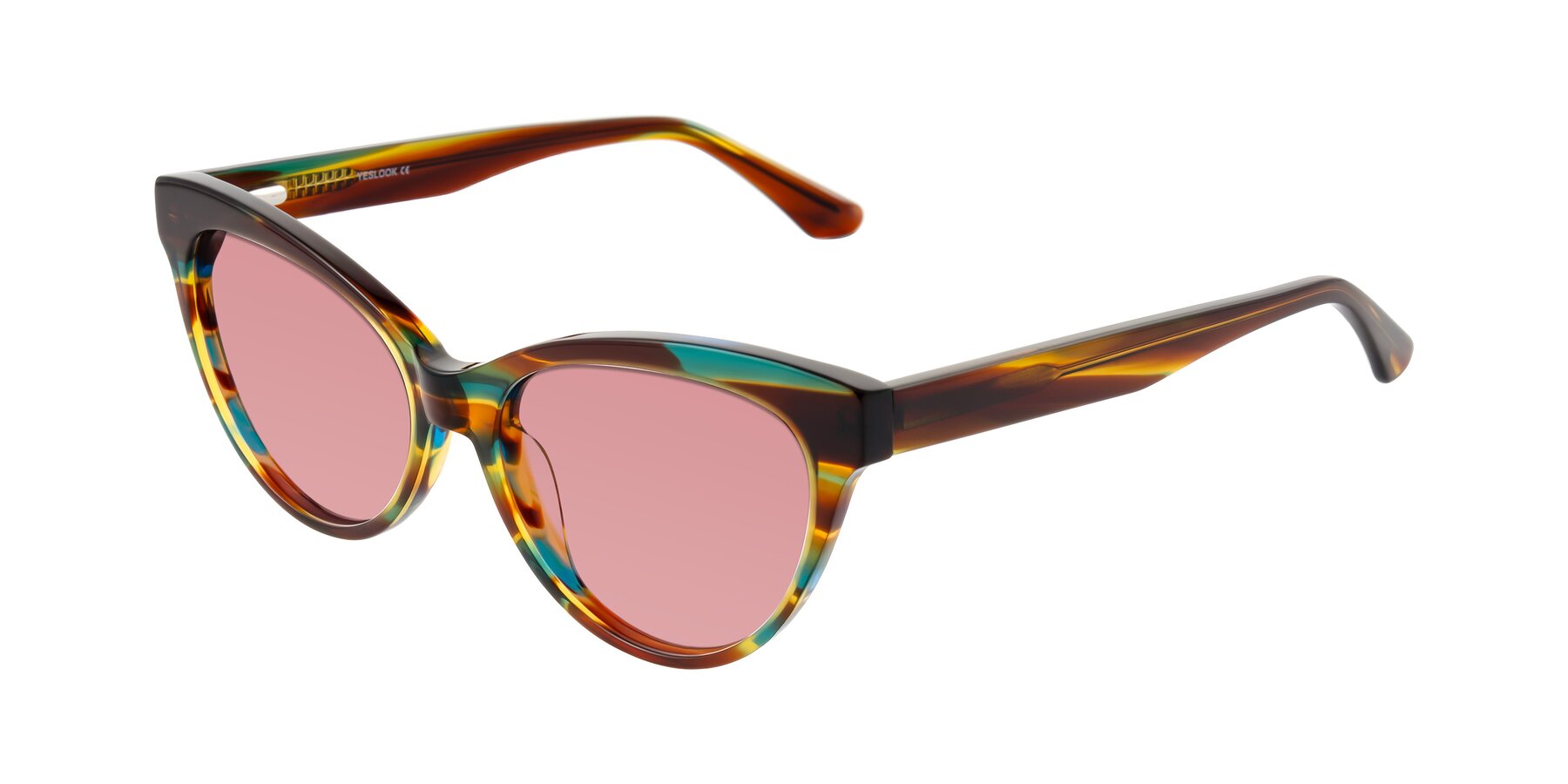Angle of Carrick in Forest Tortoise with Medium Garnet Tinted Lenses