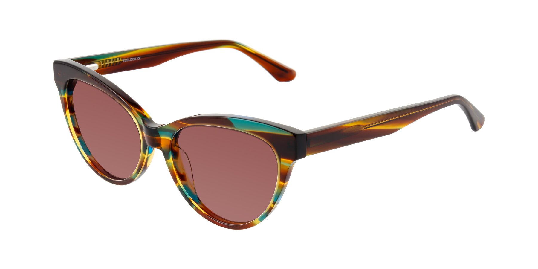 Angle of Carrick in Forest Tortoise with Garnet Tinted Lenses