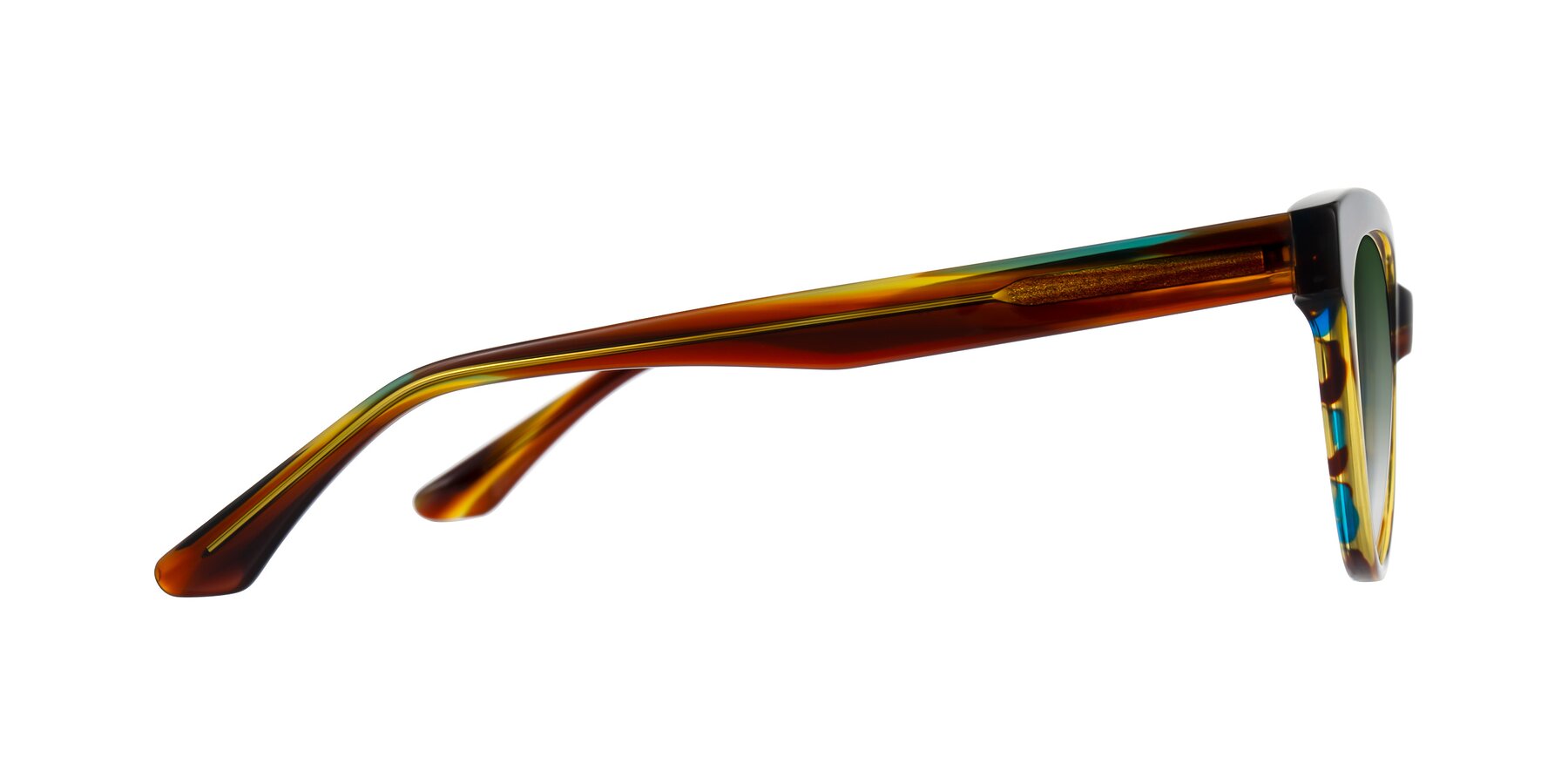 Side of Carrick in Forest Tortoise with Green Gradient Lenses