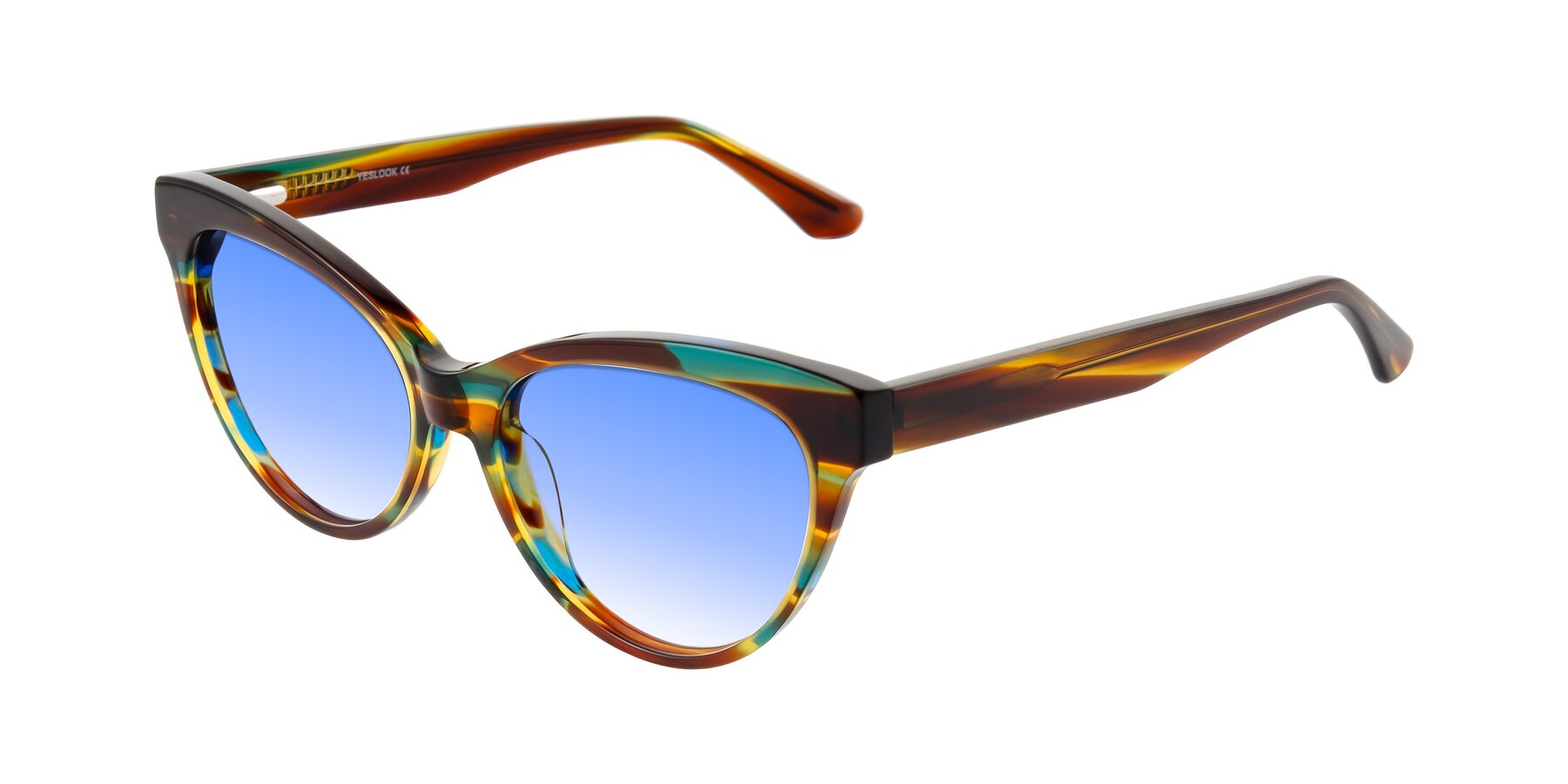 Angle of Carrick in Forest Tortoise with Blue Gradient Lenses