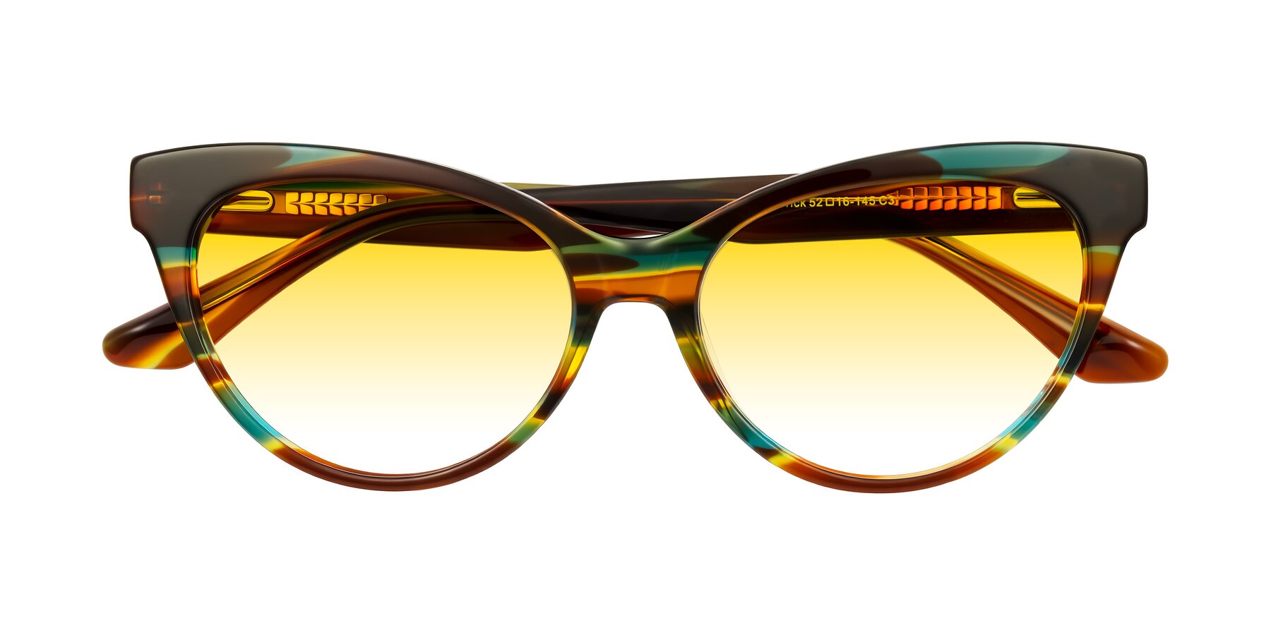 Folded Front of Carrick in Forest Tortoise with Yellow Gradient Lenses