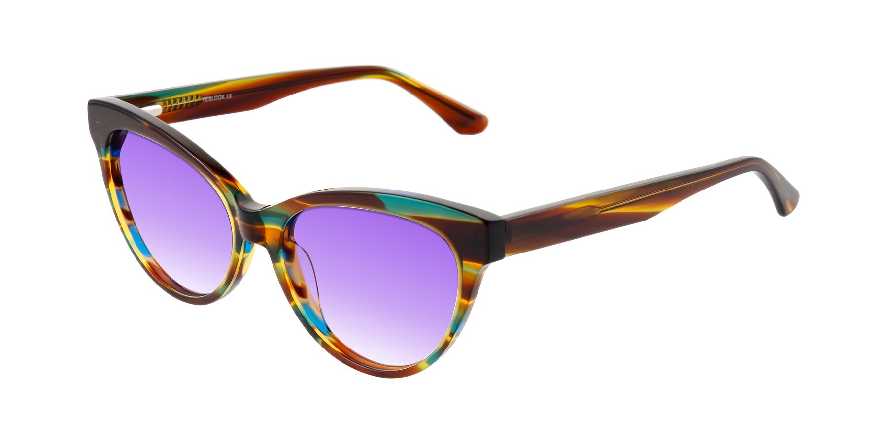 Angle of Carrick in Forest Tortoise with Purple Gradient Lenses