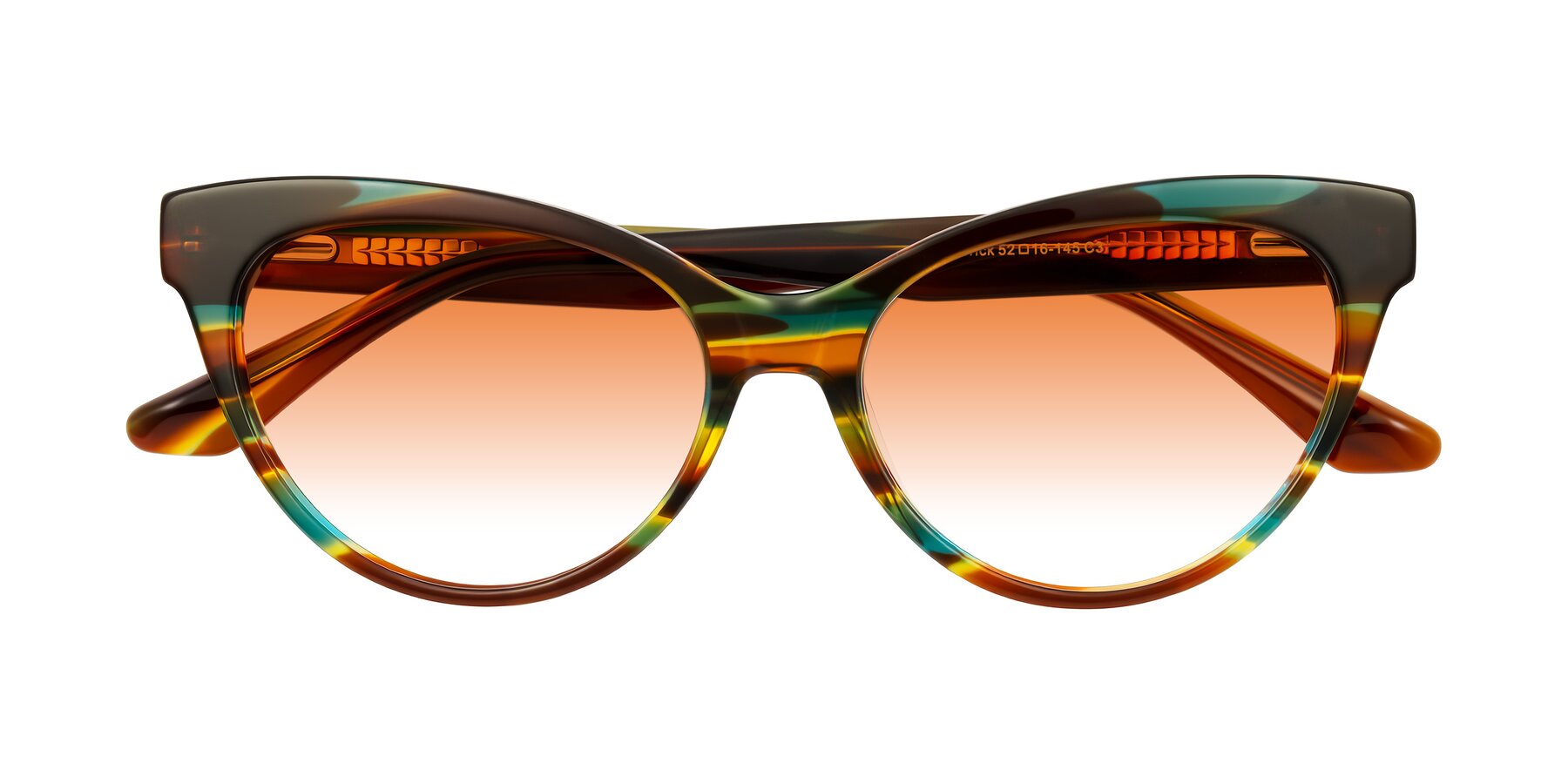 Folded Front of Carrick in Forest Tortoise with Orange Gradient Lenses