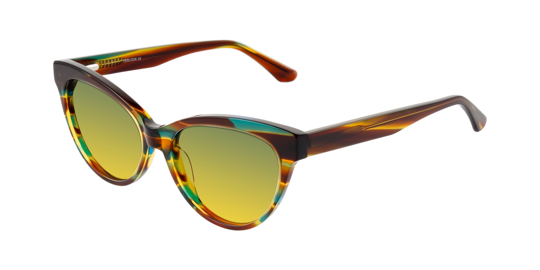 Angle of Carrick in Forest Tortoise with Green / Yellow Gradient Lenses
