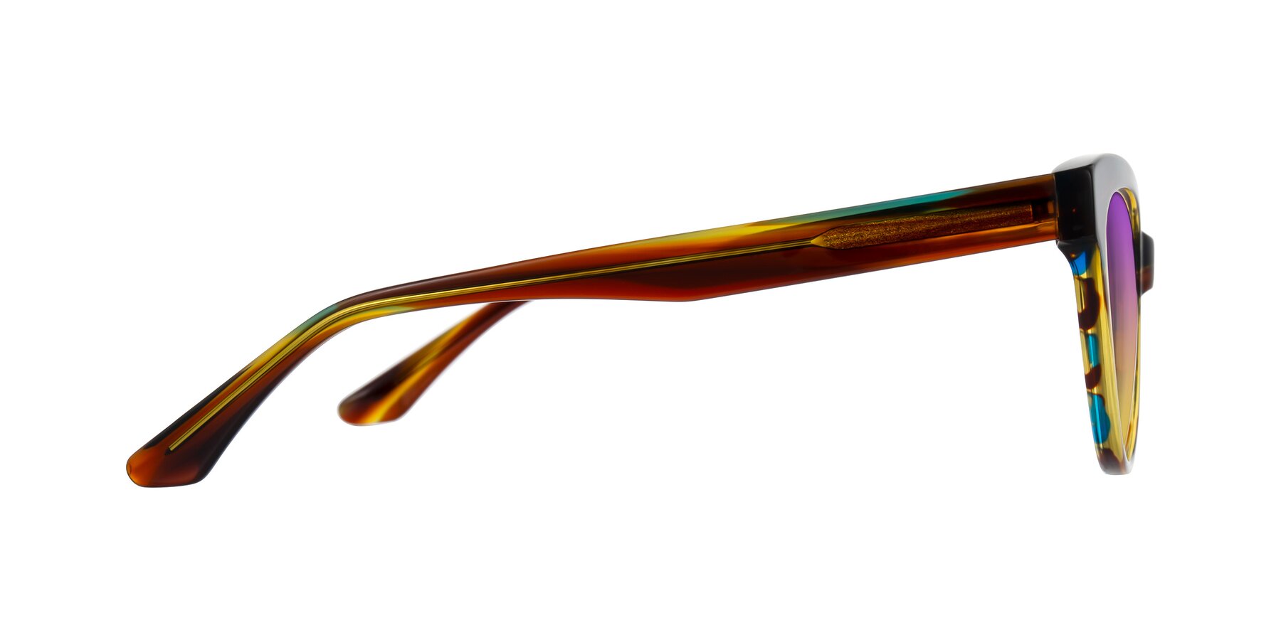 Side of Carrick in Forest Tortoise with Purple / Yellow Gradient Lenses