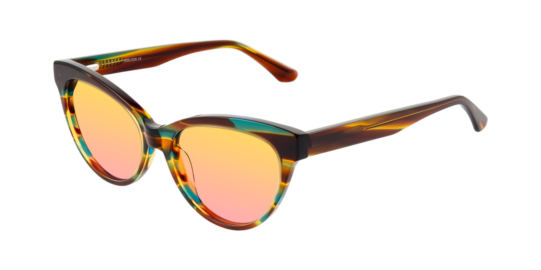 Angle of Carrick in Forest Tortoise with Yellow / Pink Gradient Lenses