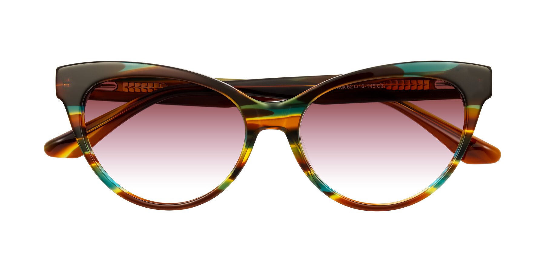Folded Front of Carrick in Forest Tortoise with Garnet Gradient Lenses