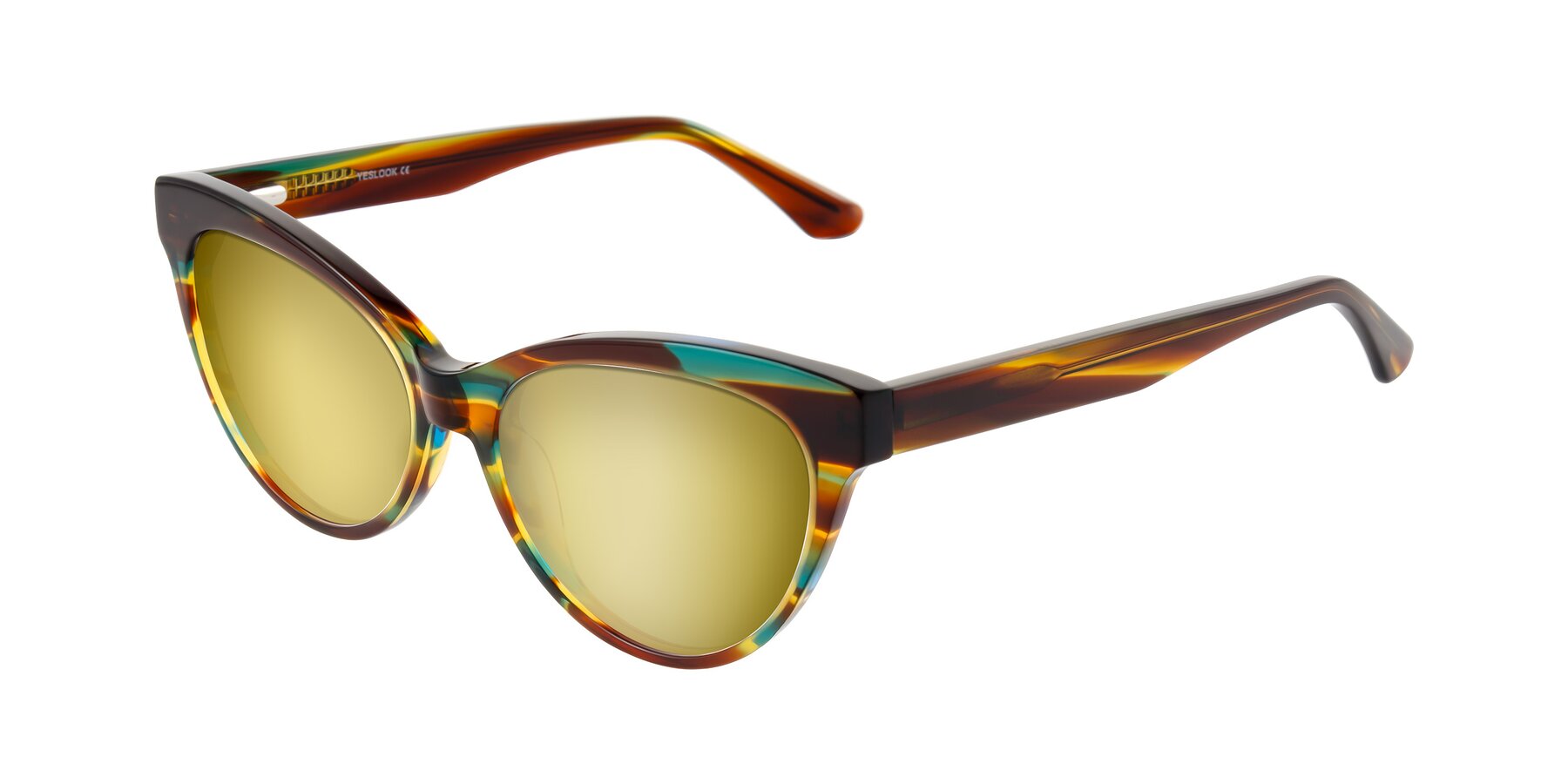 Angle of Carrick in Forest Tortoise with Gold Mirrored Lenses