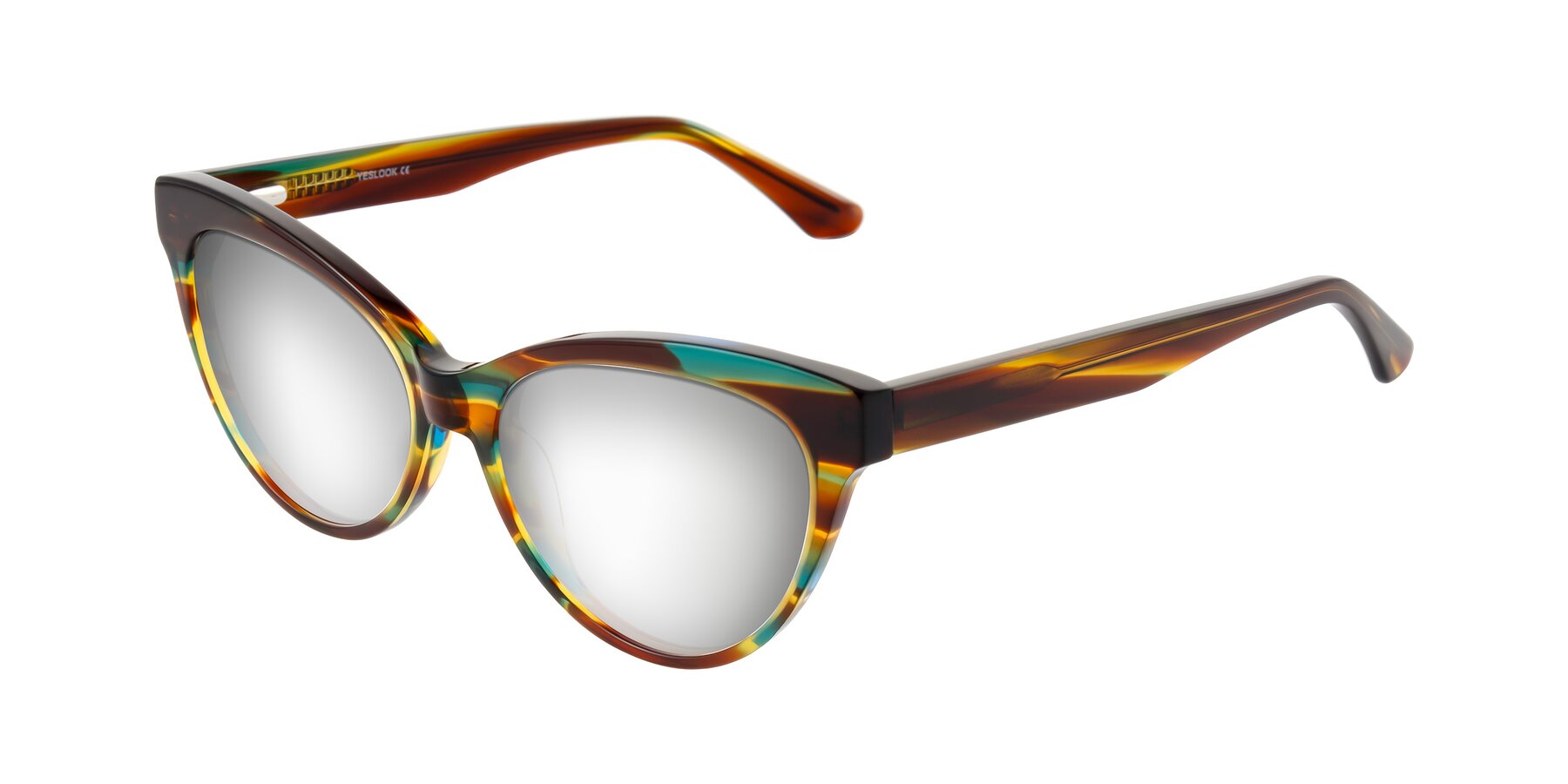 Angle of Carrick in Forest Tortoise with Silver Mirrored Lenses