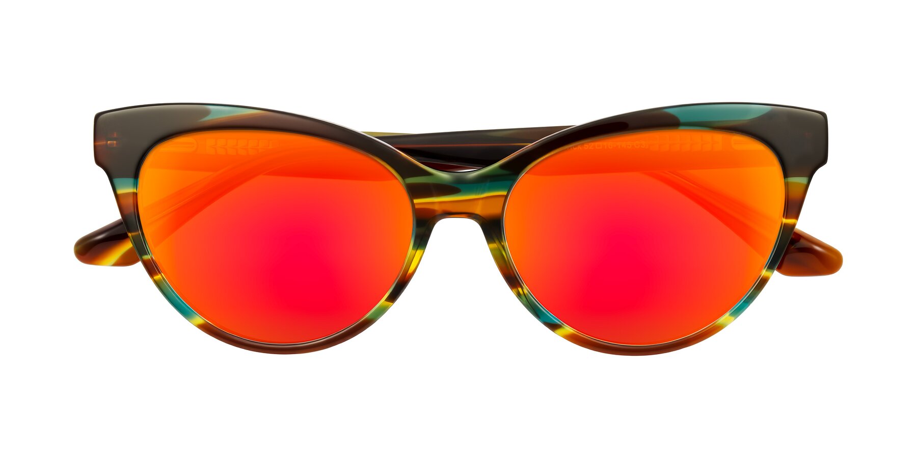 Folded Front of Carrick in Forest Tortoise with Red Gold Mirrored Lenses