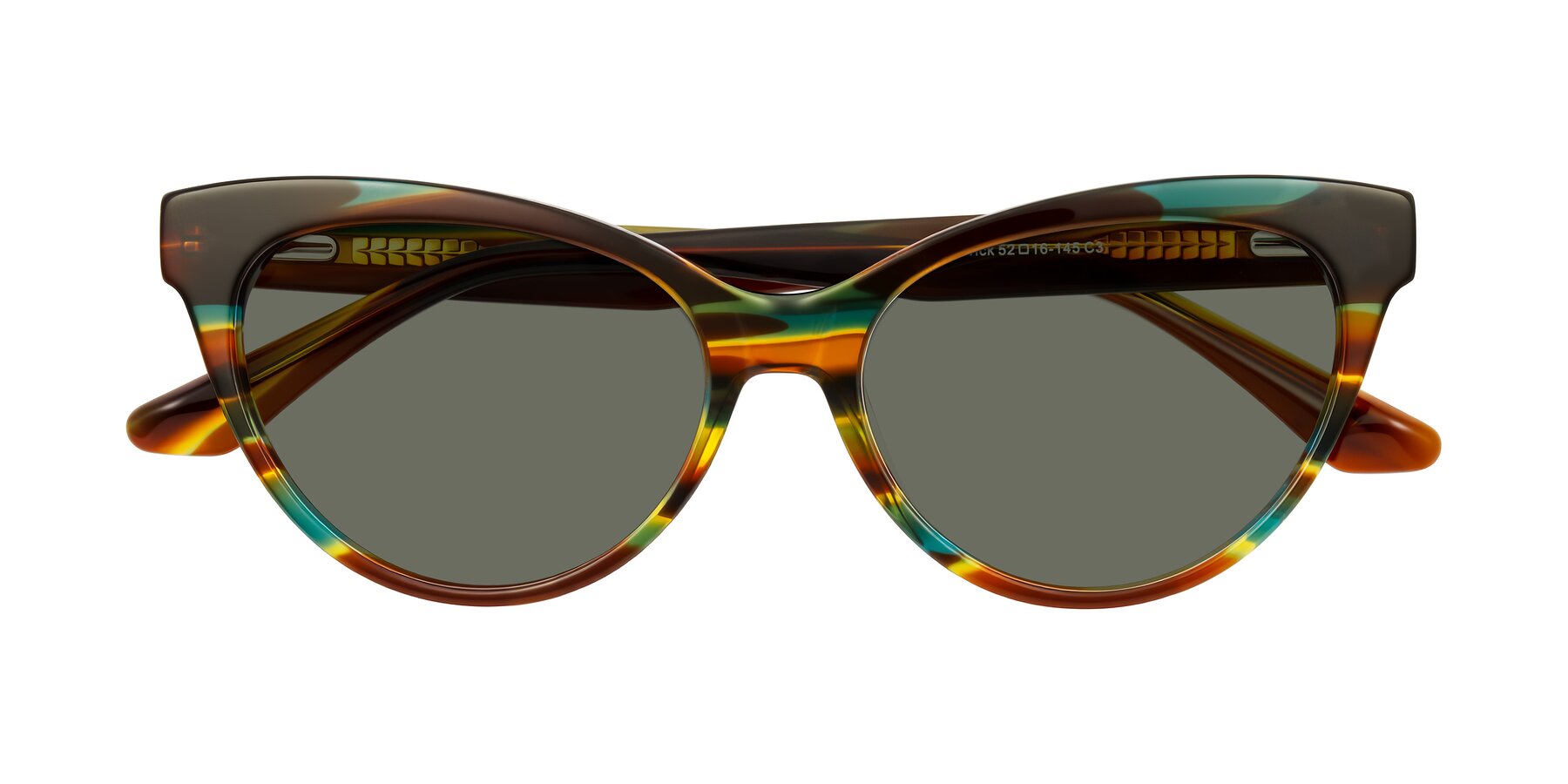 Folded Front of Carrick in Forest Tortoise with Gray Polarized Lenses
