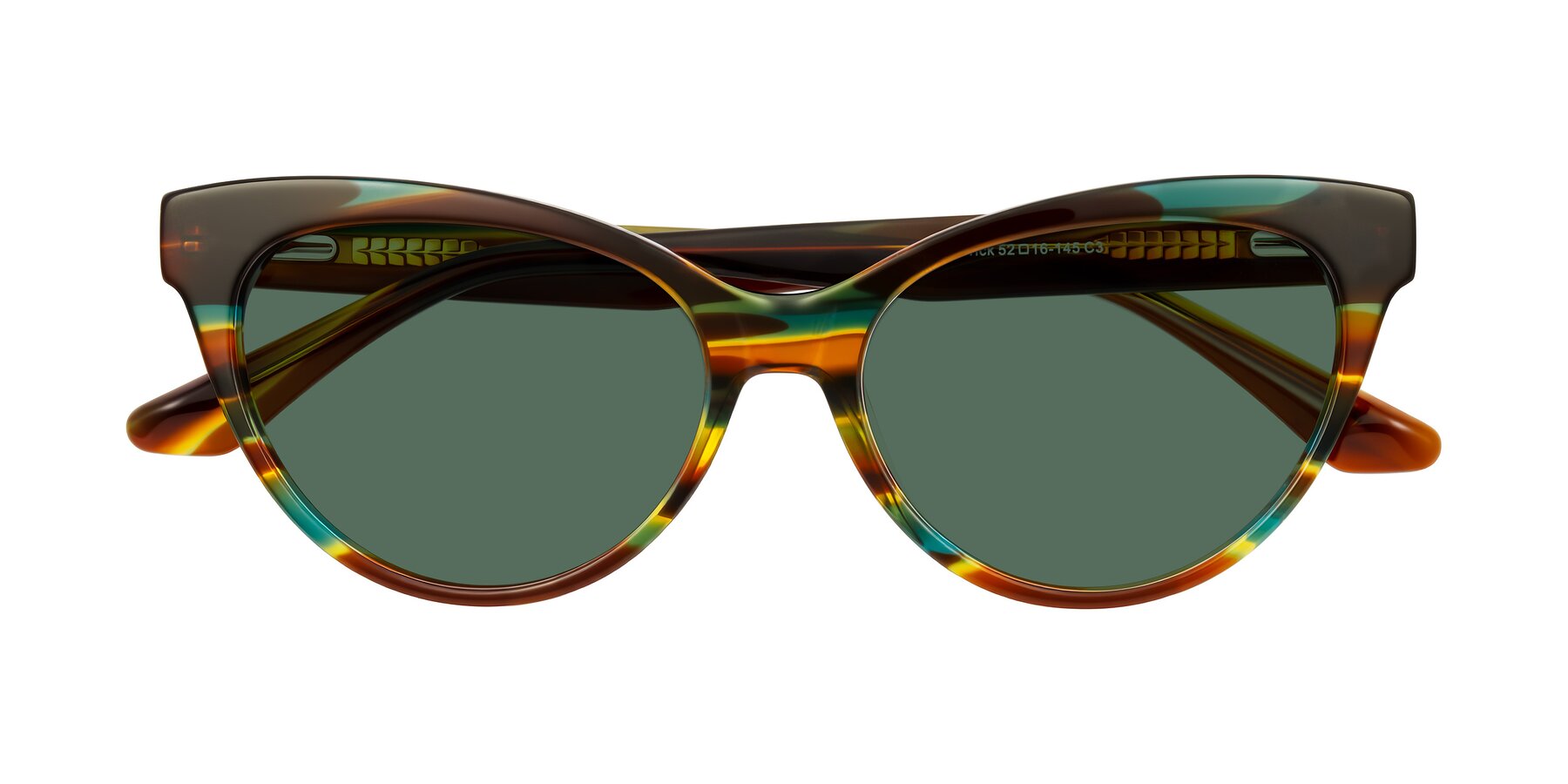 Folded Front of Carrick in Forest Tortoise with Green Polarized Lenses