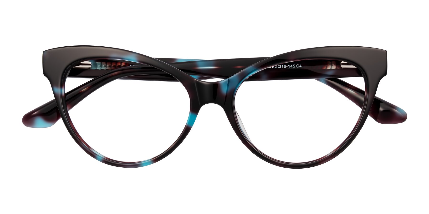 Folded Front of Carrick in Blue Shadow with Clear Eyeglass Lenses