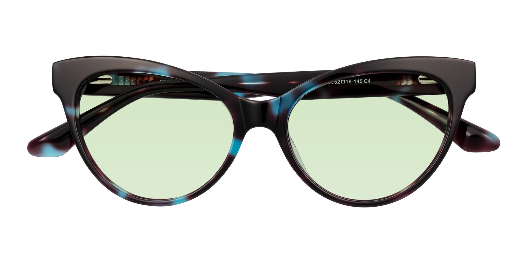Folded Front of Carrick in Blue Shadow with Light Green Tinted Lenses