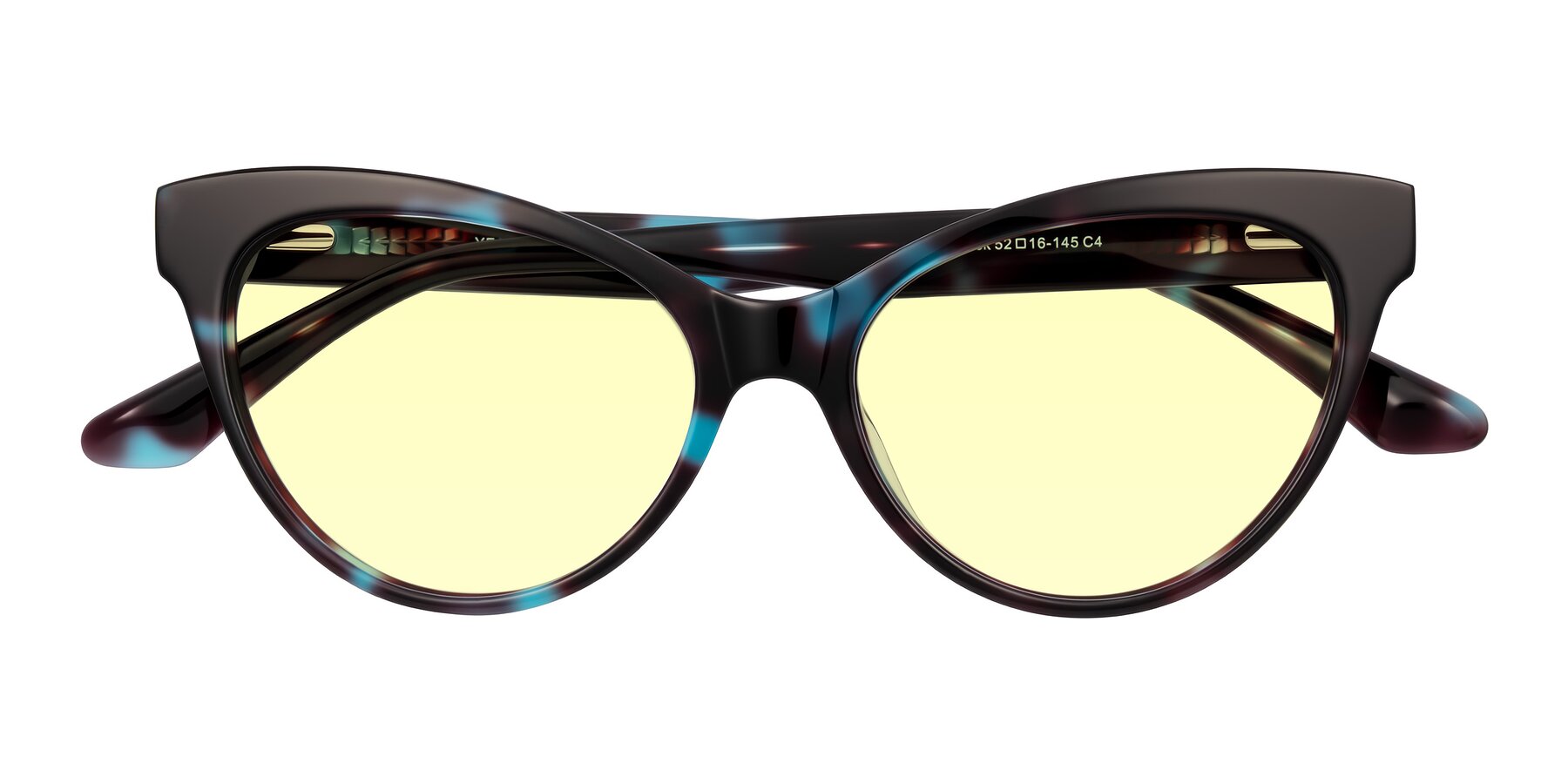 Folded Front of Carrick in Blue Shadow with Light Yellow Tinted Lenses